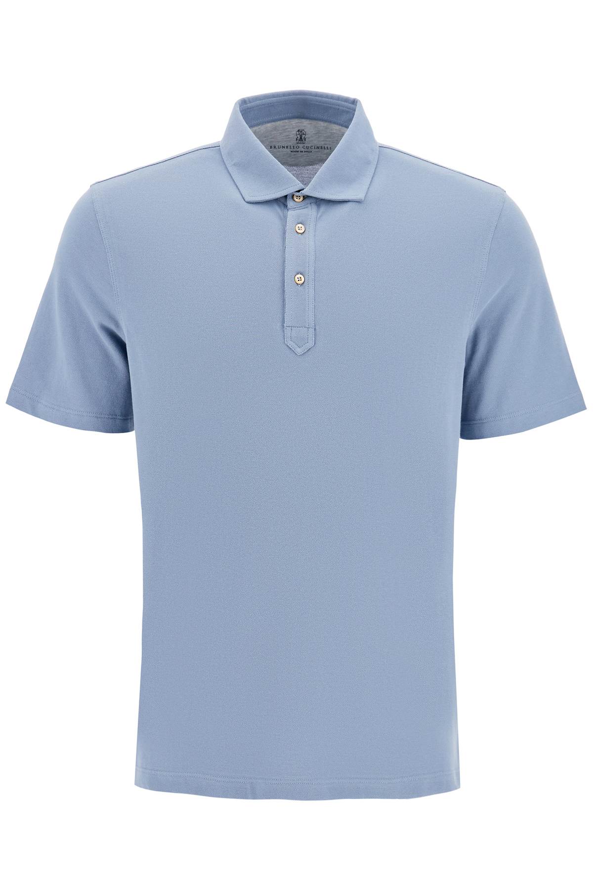 Shop Brunello Cucinelli Pique Polo Shirt In Celestiale (light Blue)