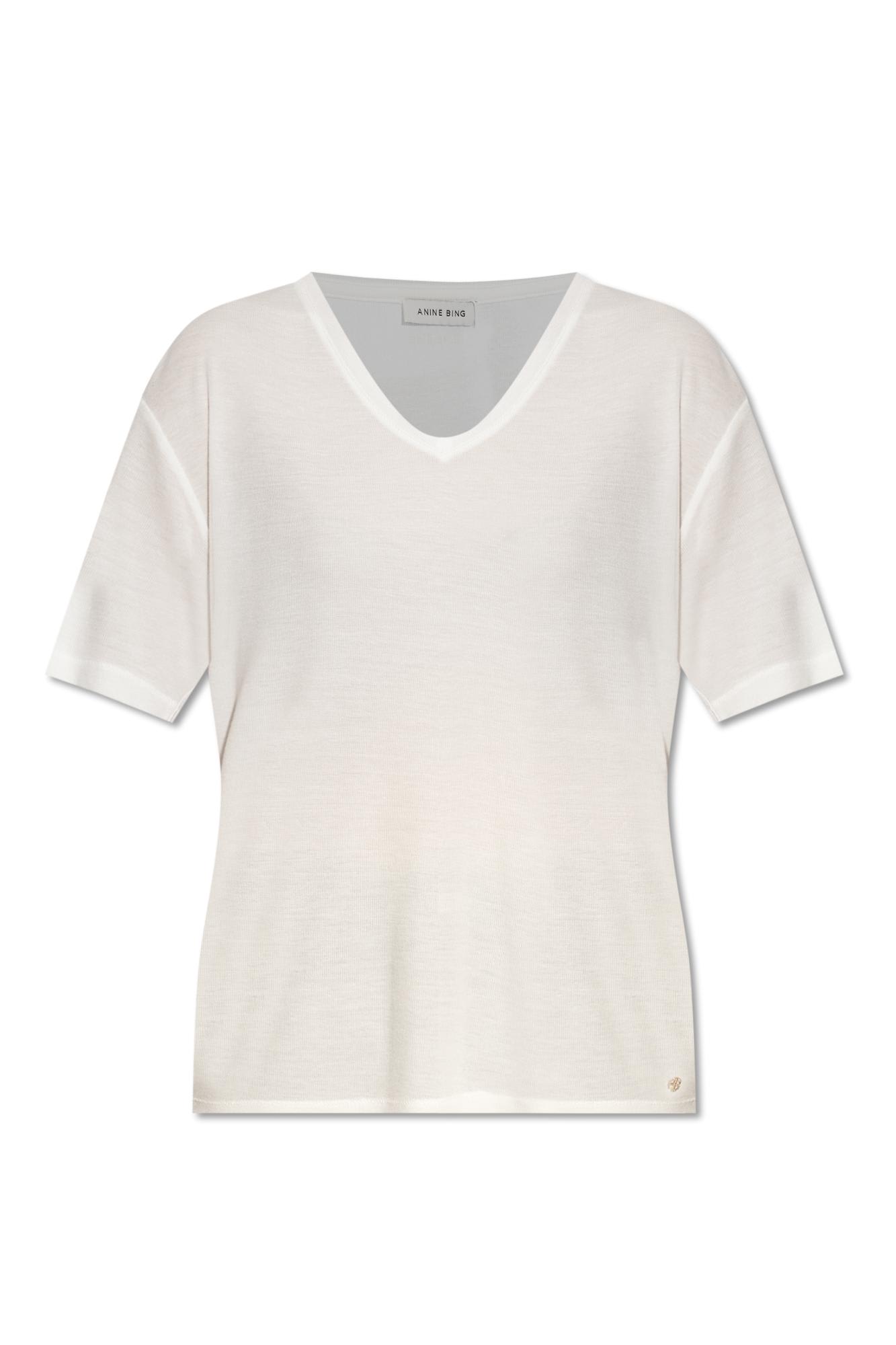 Shop Anine Bing Vale T-shirt With Logo In White
