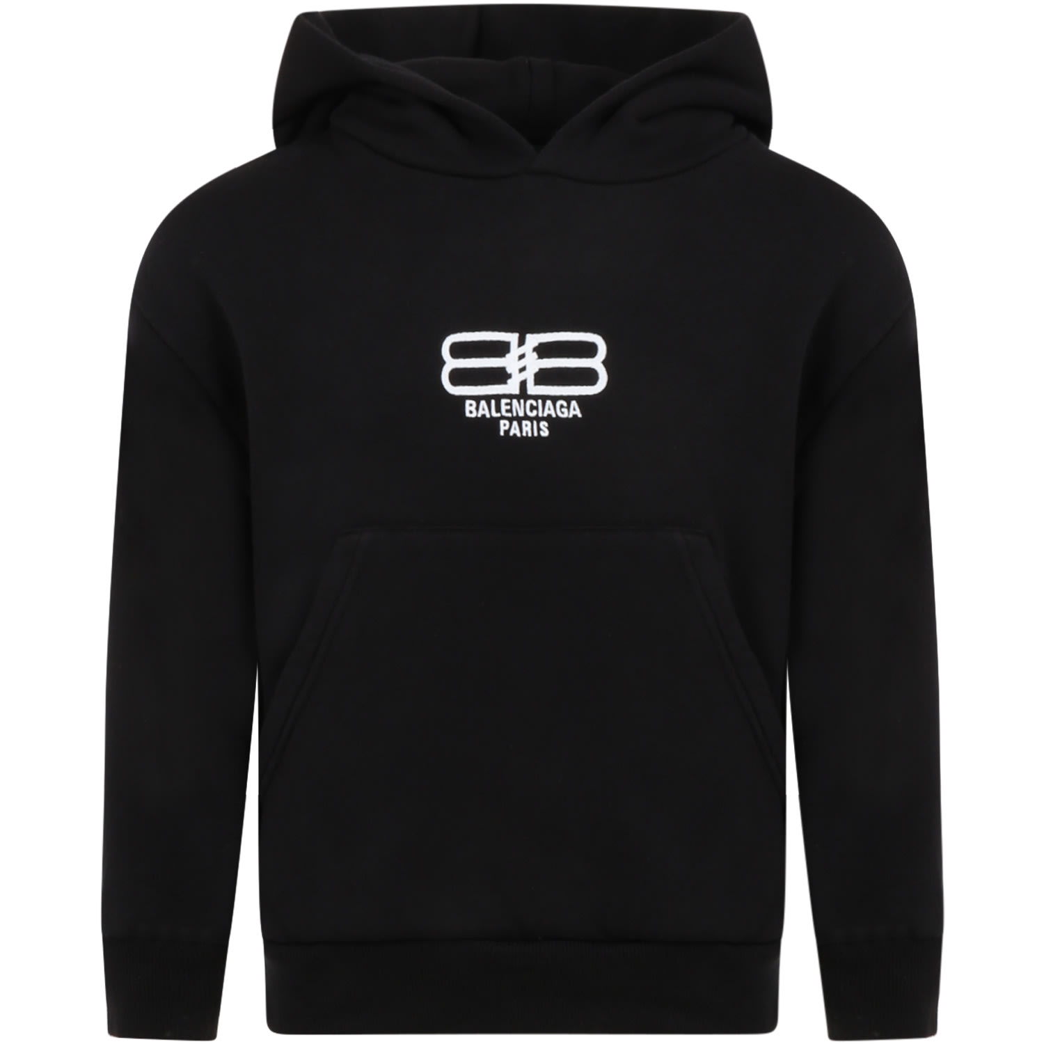 Balenciaga Black Sweatshirt For Kids With White Logo