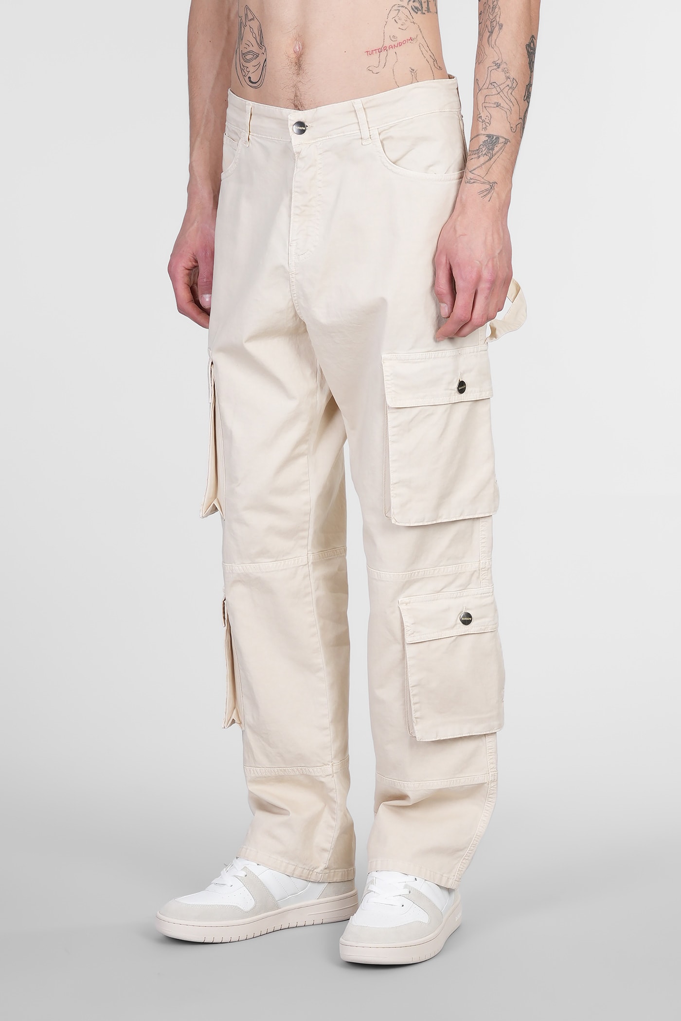 Barrow Mid-rise Straight-leg Cargo Trousers In Neutral
