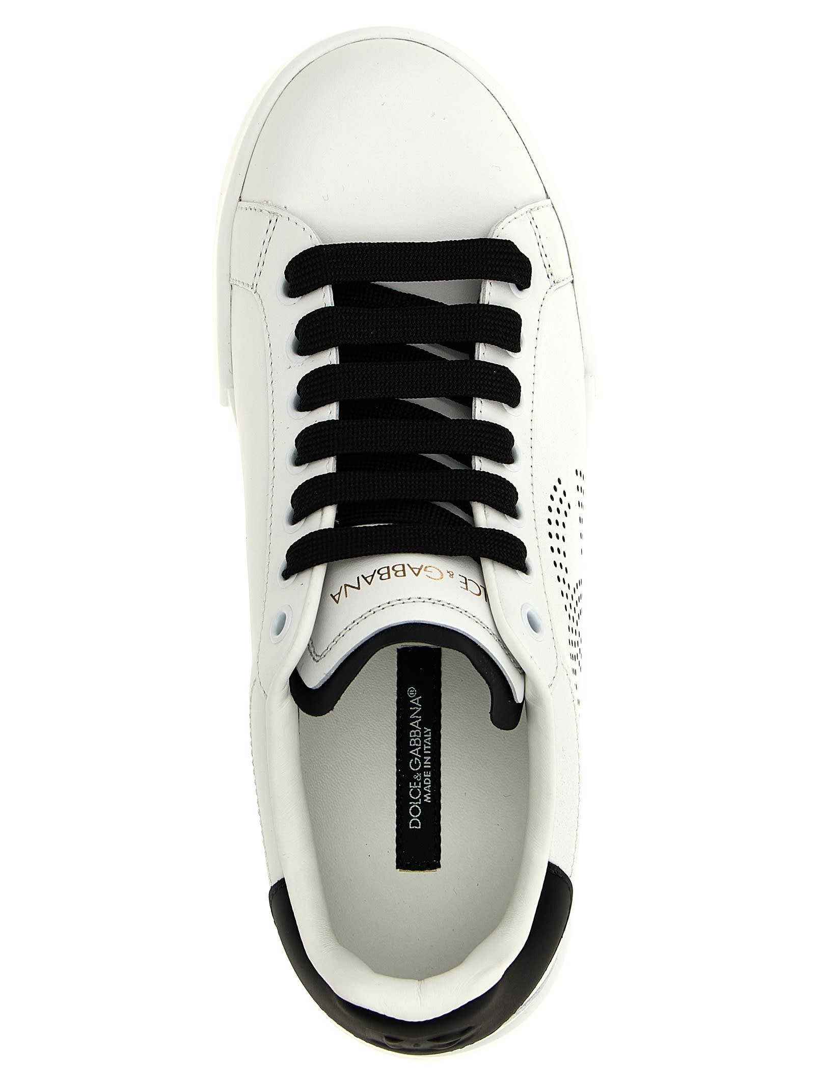 Shop Dolce & Gabbana Portofino Sneakers In White/black