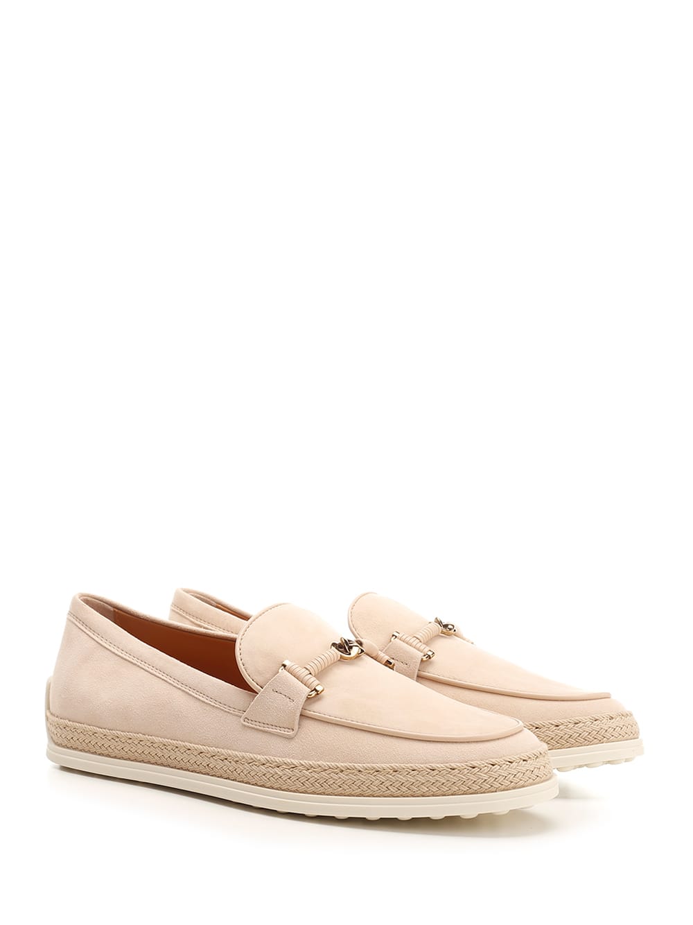 Shop Tod's T Ring Loafers In Beige