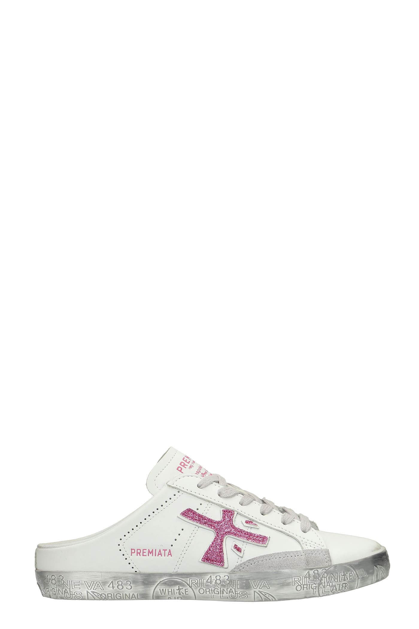 Premiata Steven Sneakers In White Leather In White
