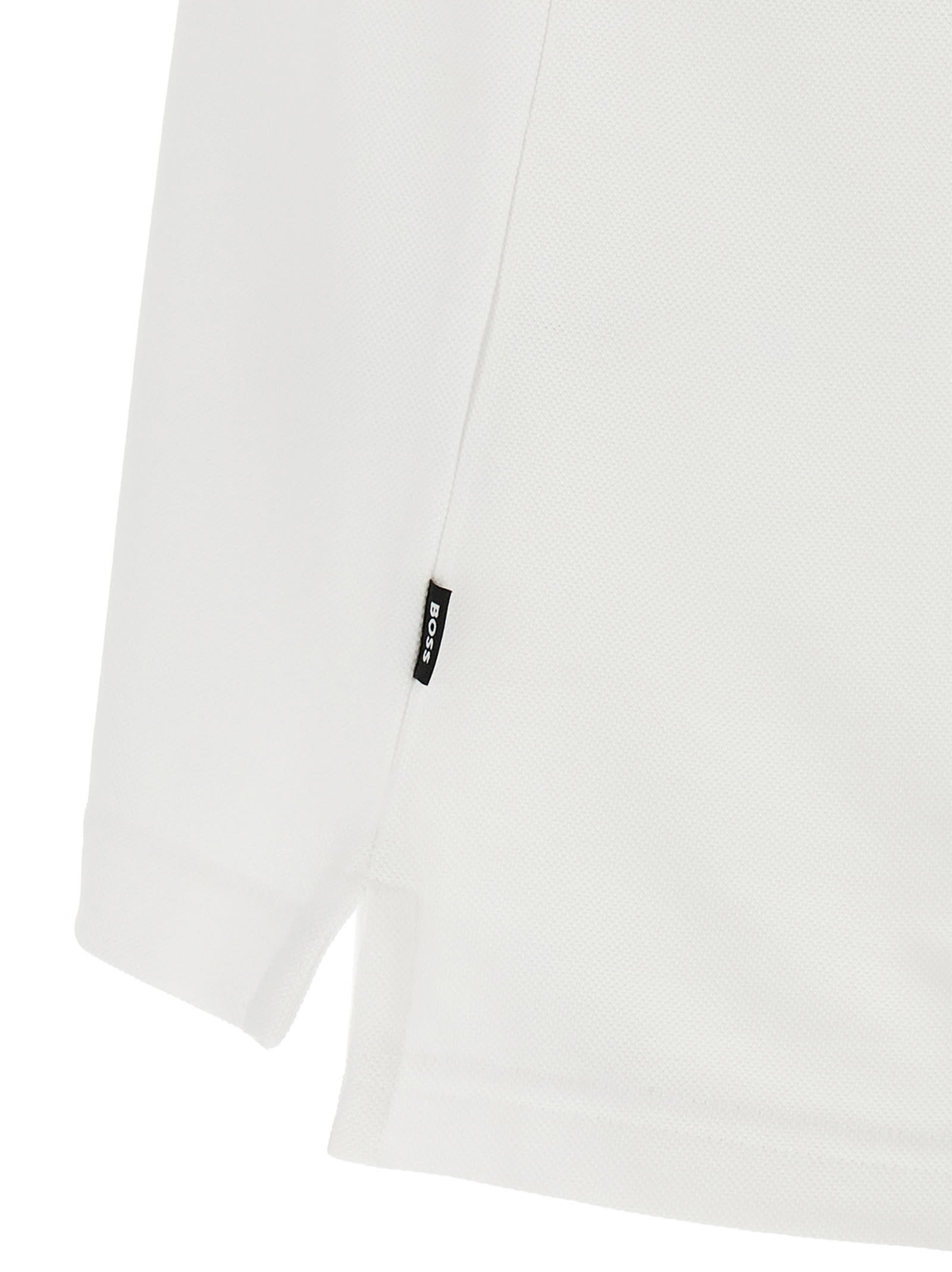 Hugo Boss Parlay Polo Shirt With Stripe Detail In White