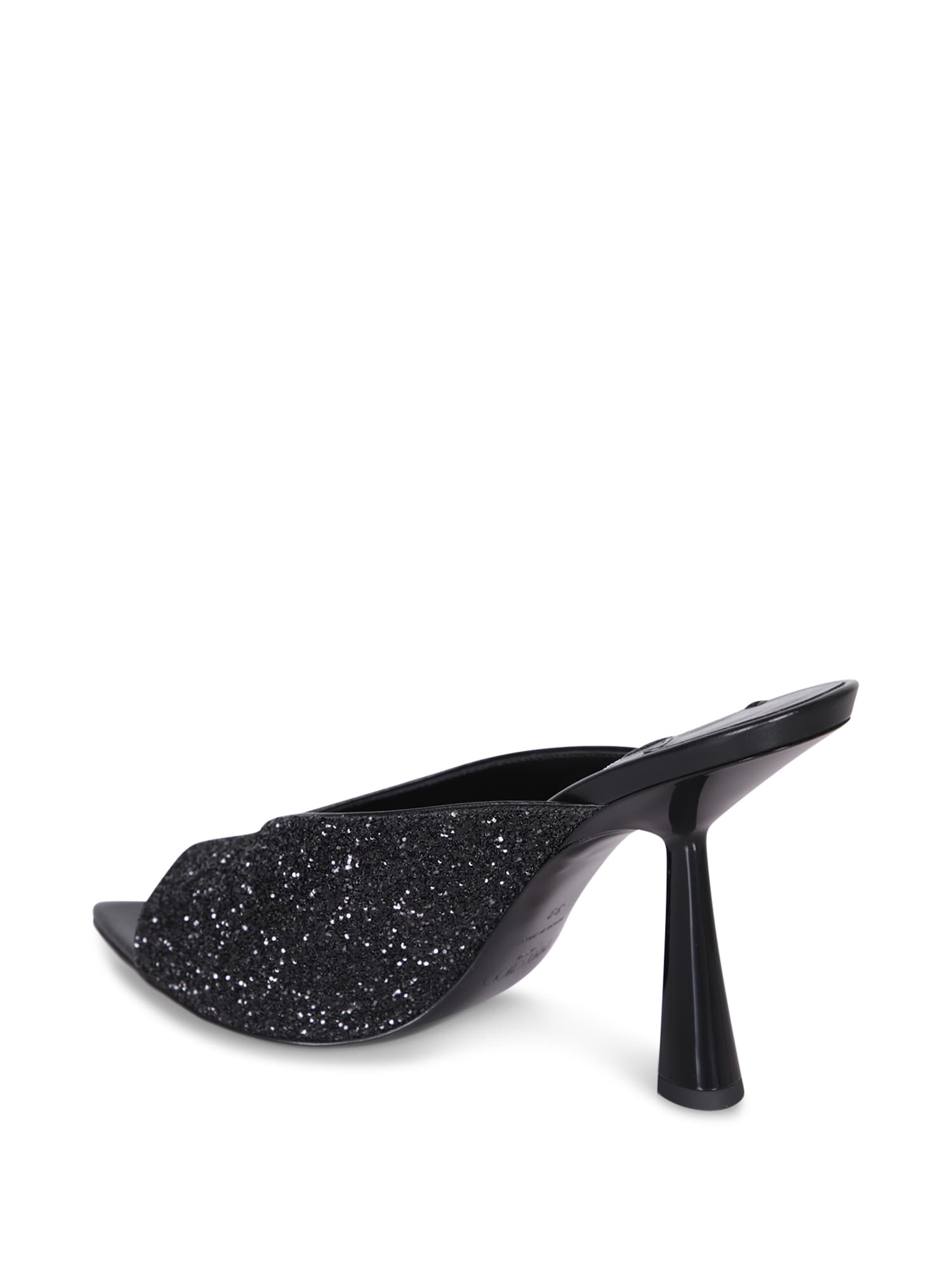 Shop Jimmy Choo Maryanne 100 Glitter Black Sandals