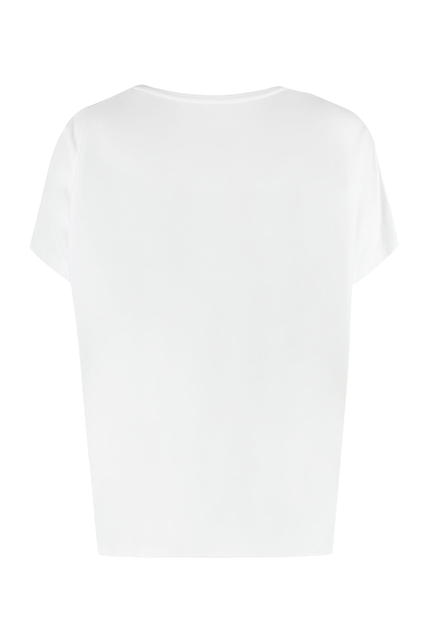 Shop Majestic Viscose Crew-neck T-shirt In White