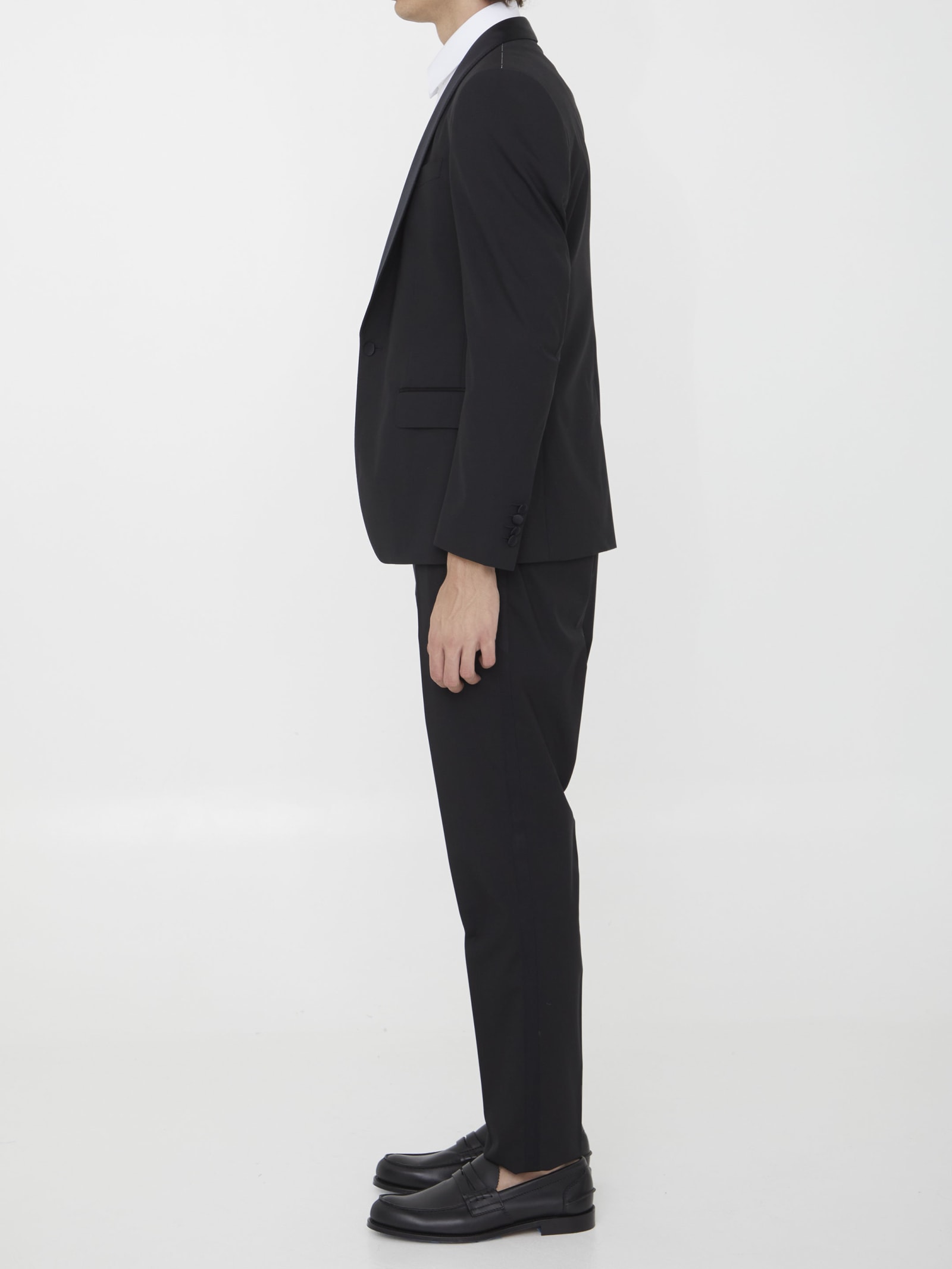 Shop Dolce & Gabbana Wool And Silk Tuxedo In Black