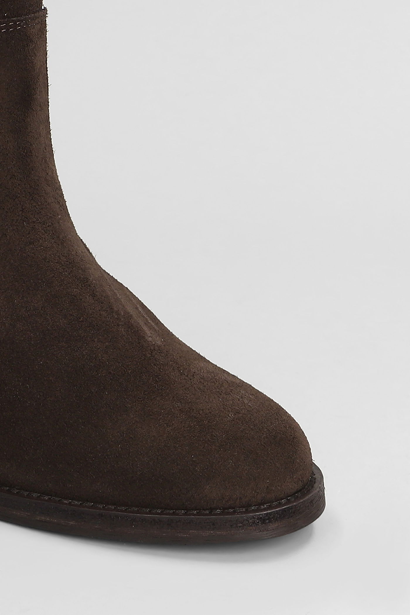 Via Roma 15 Ankle Boots Inside Wedge In Dark Brown Suede In Brown
