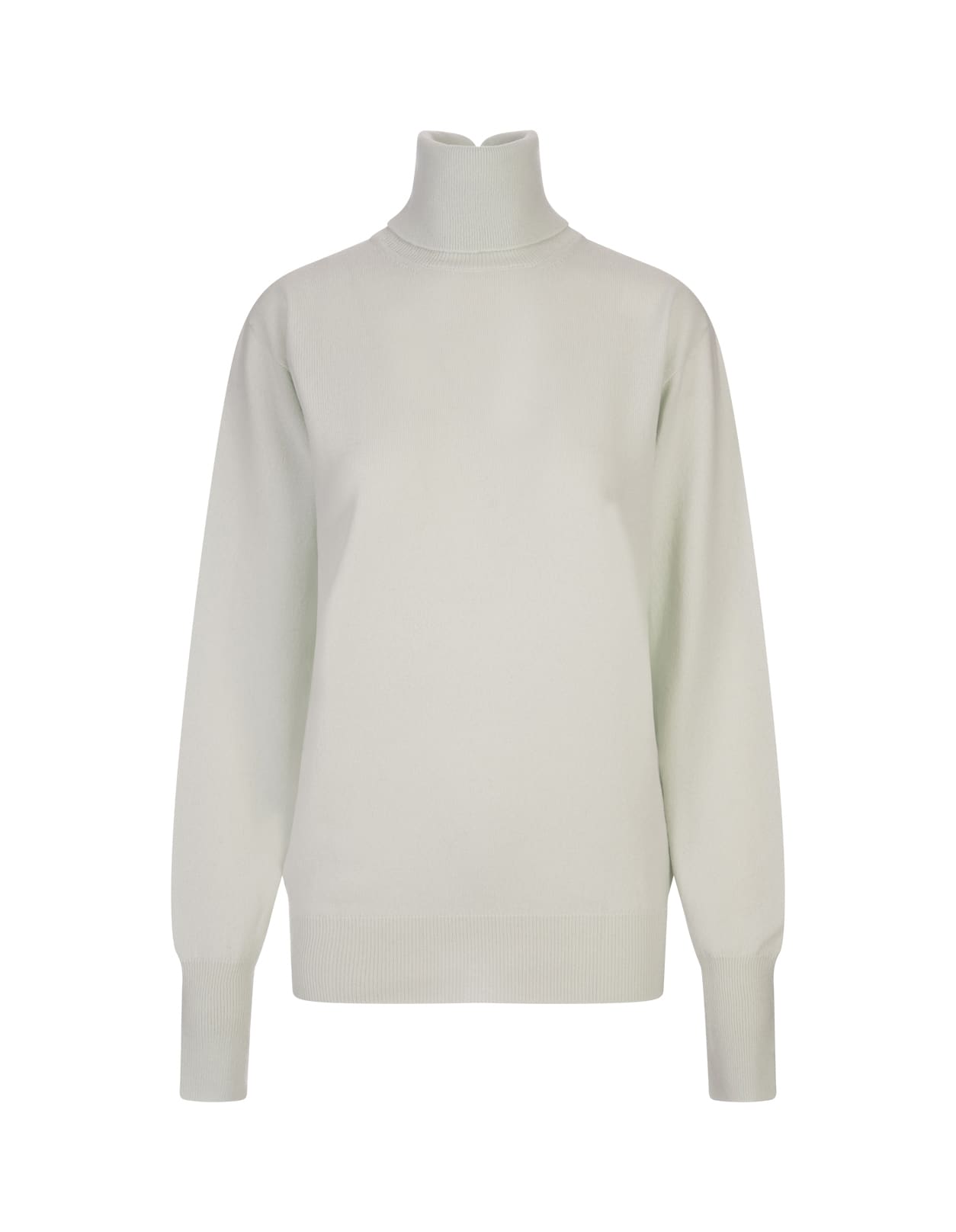 Pale Green Wool Turtleneck Sweater