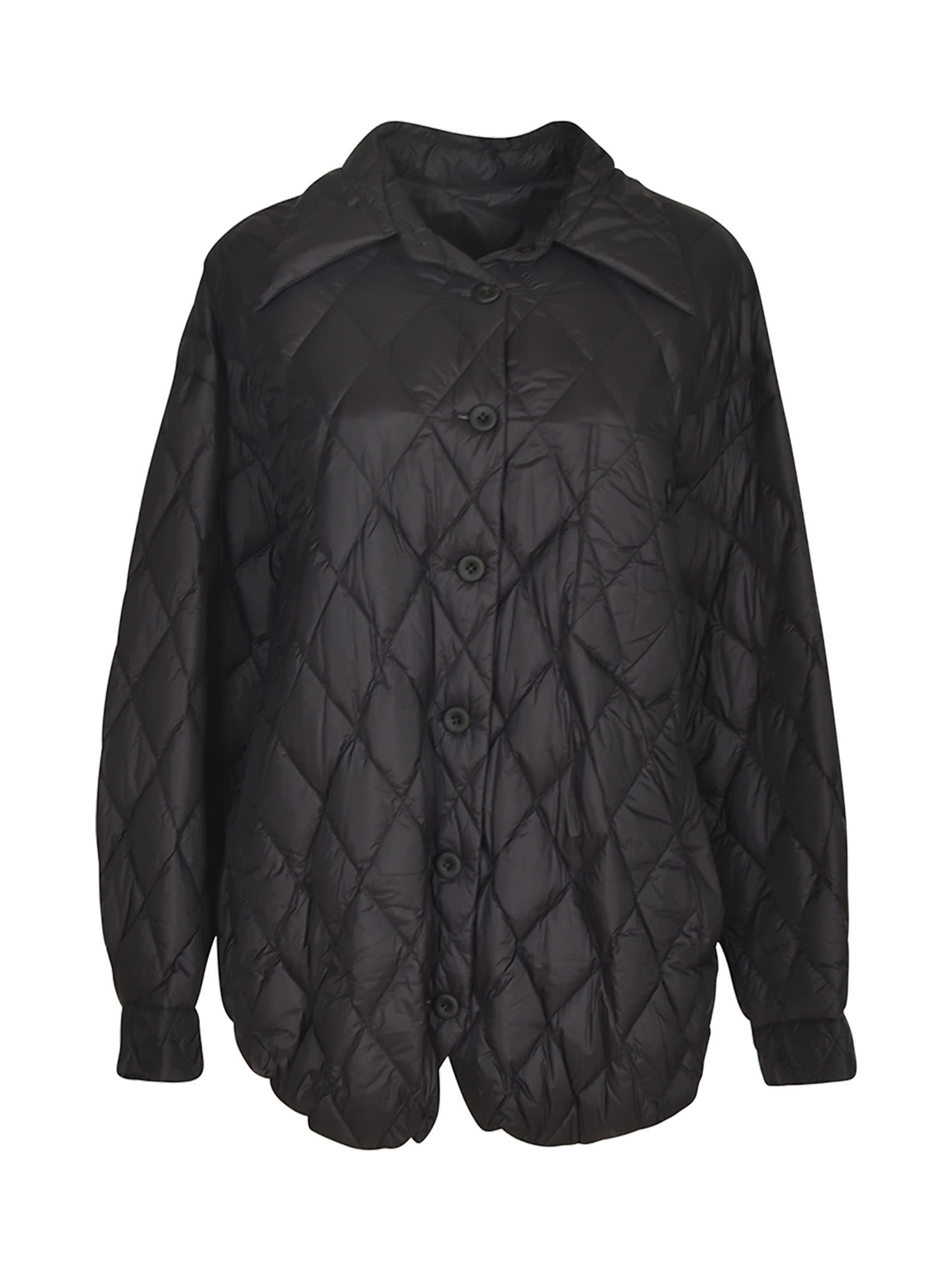 Shop Jnby Quilted Buttoned Jacket In Black