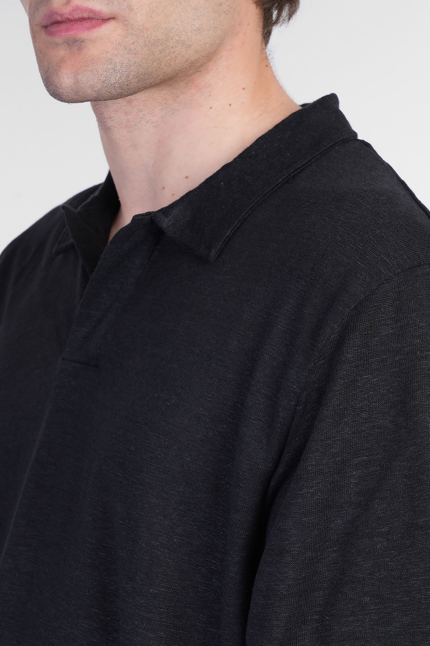 Mc2 Saint Barth Charles Polo In Black Cotton In Black