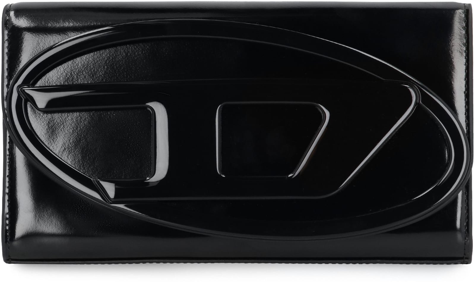 Shop Diesel 1dr Leather Wallet On Chain In Black