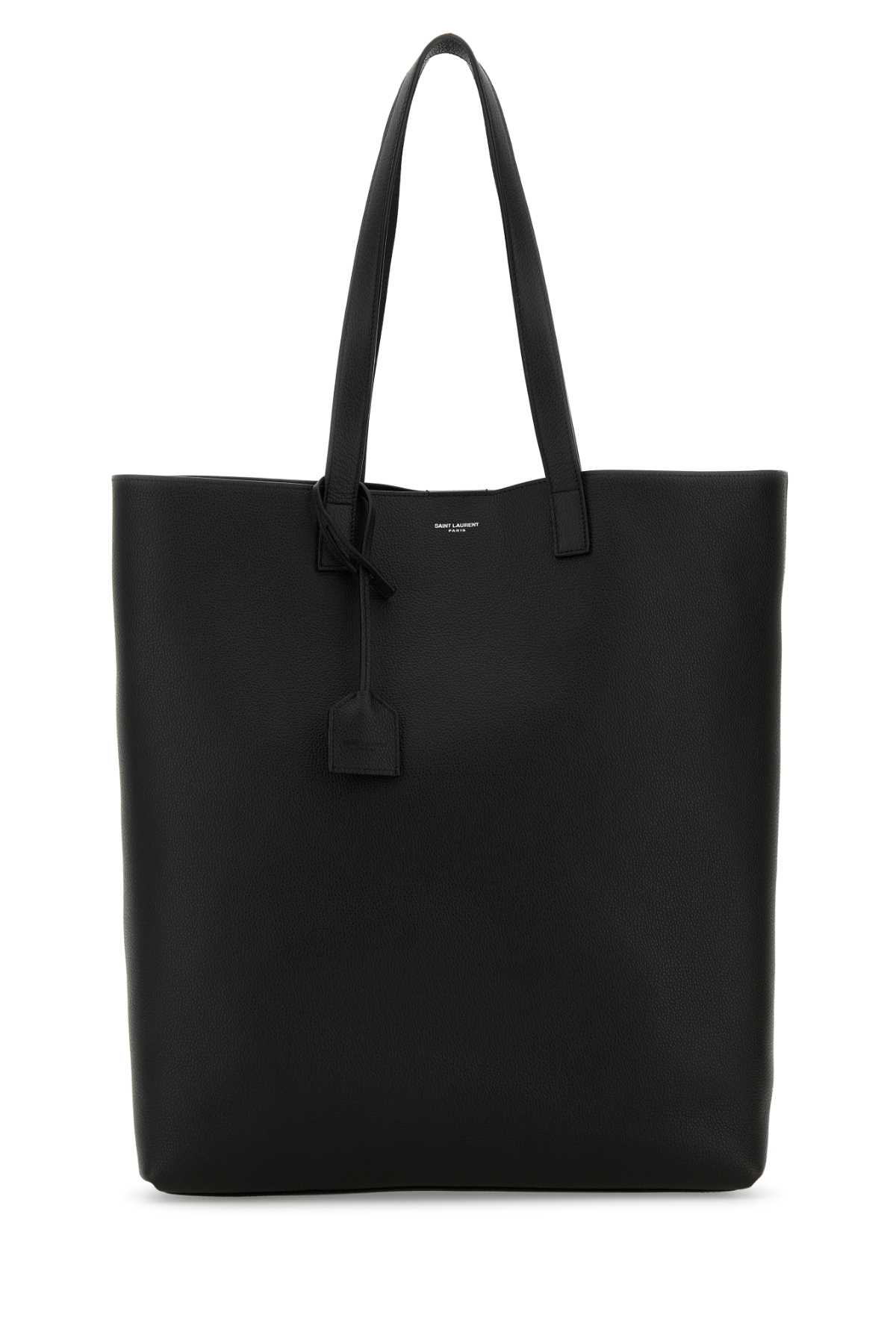 Shop Saint Laurent Black Leather Bold Shopping Bag