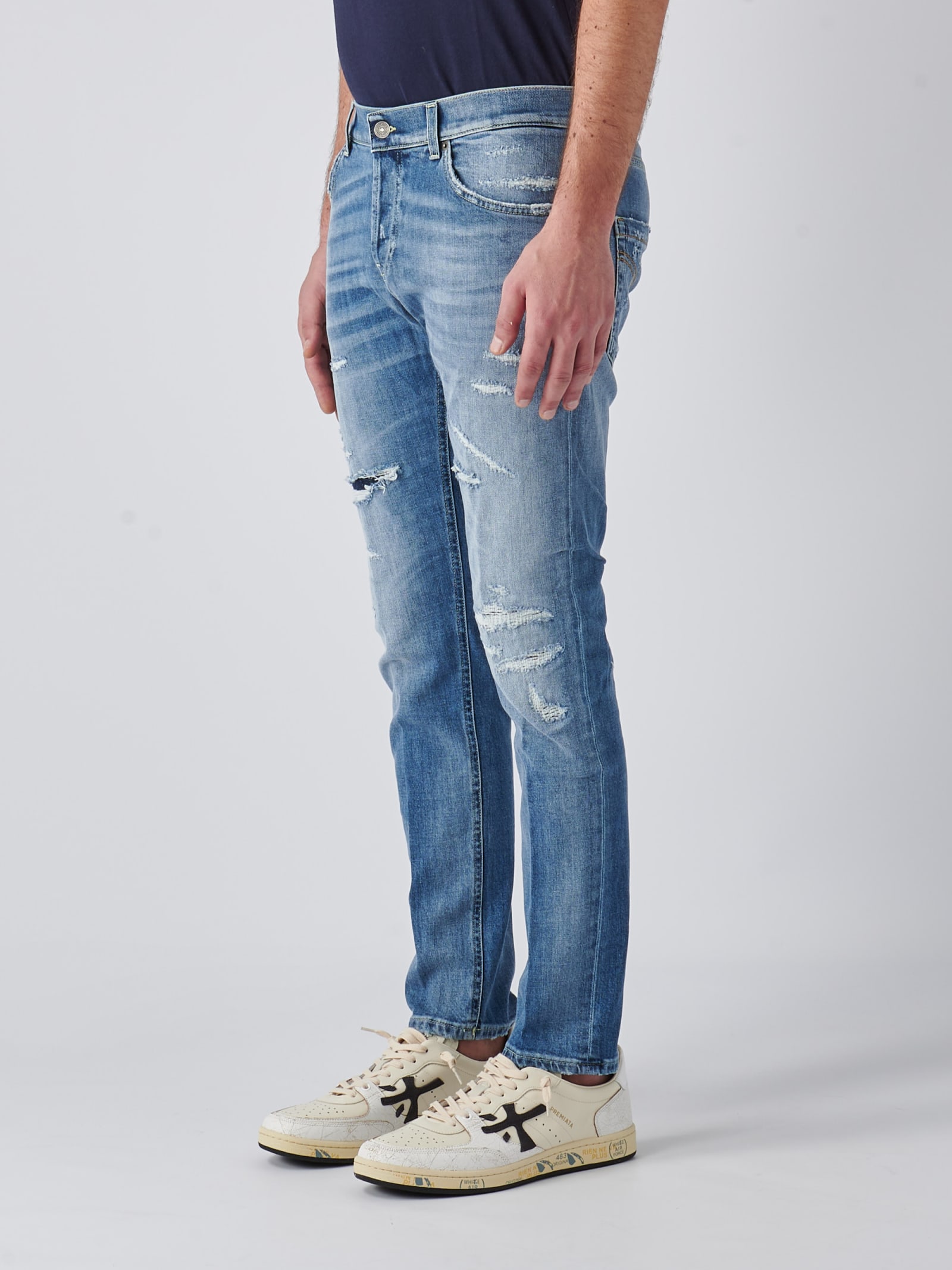 Shop Dondup Pantalone Mius Jeans In Denim Medio