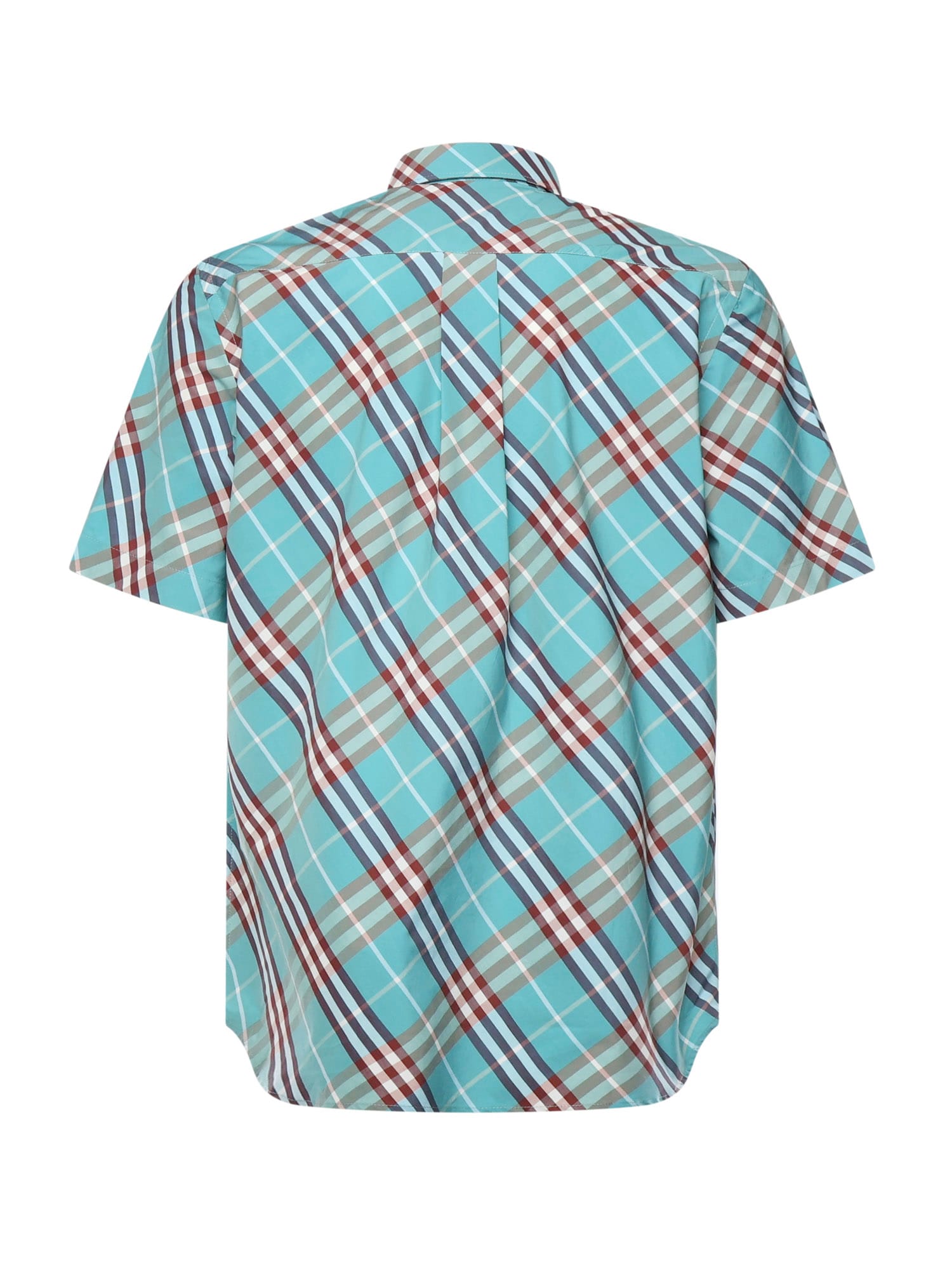 Burberry Short-sleeved Cotton Shirt T-shirt Light Blue In Blue