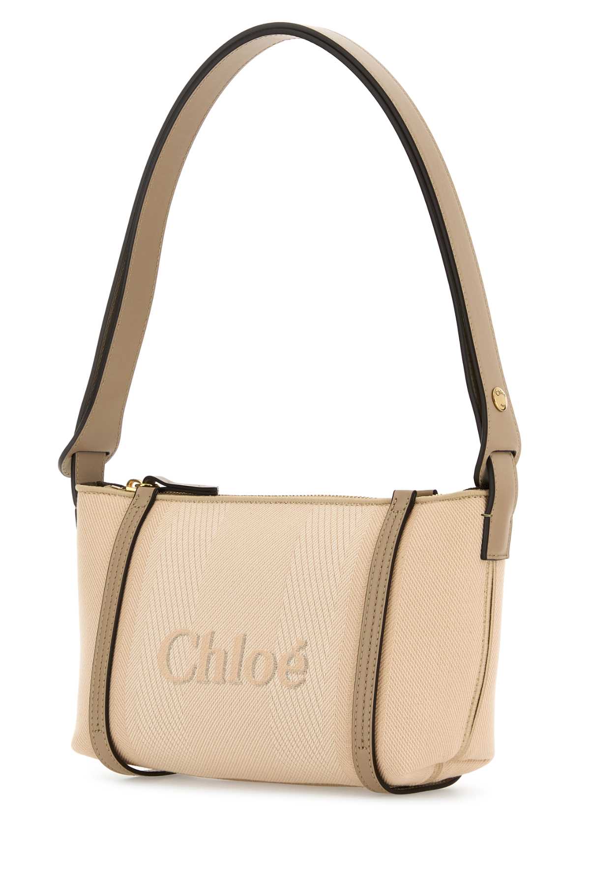 Chloé Sand Canvas Carry Shoulder Bag In Pink