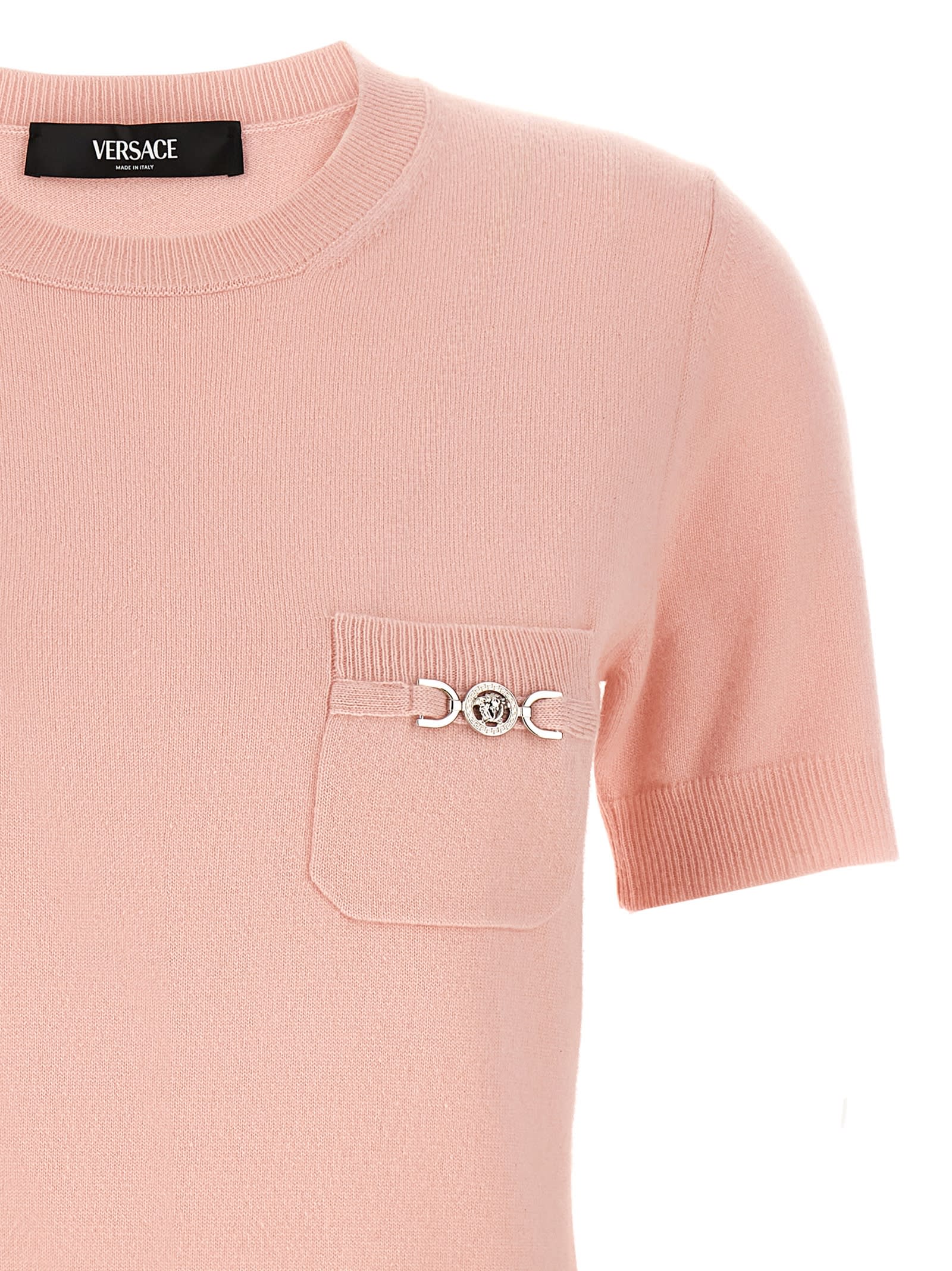 Shop Versace Medusa 95 Sweater In Pink