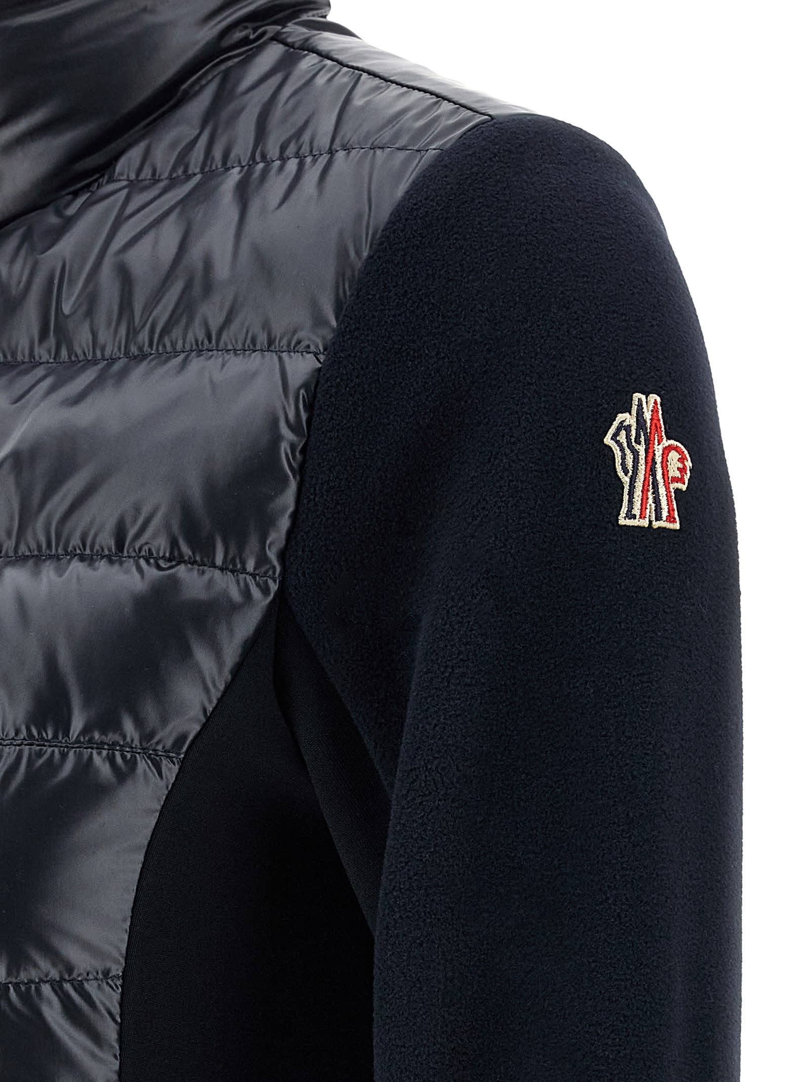 Moncler Padded Vest Sweatshirt In Blue