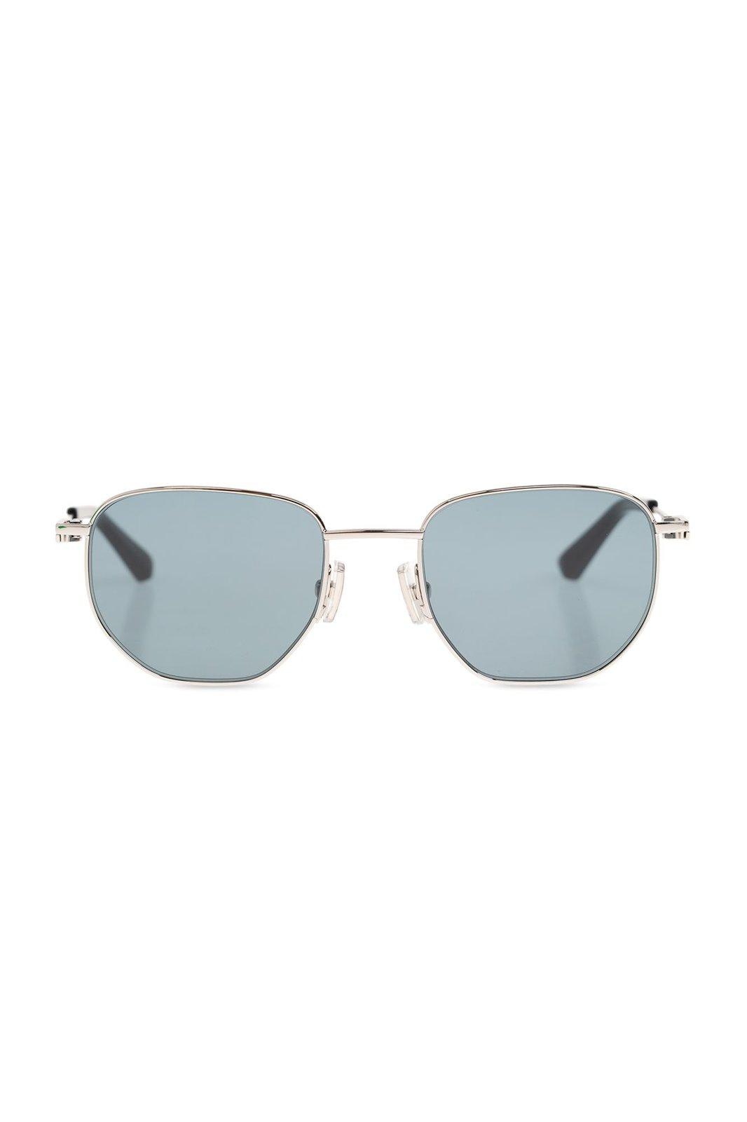 Shop Bottega Veneta Eyewear Round-frame Sunglasses In Silver Grenn