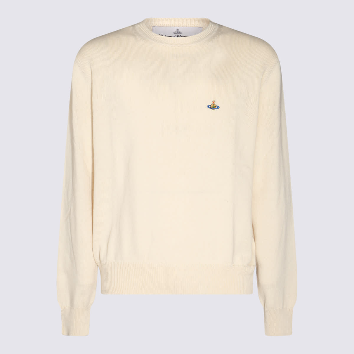 Shop Vivienne Westwood White Cotton Knitwear In Beige