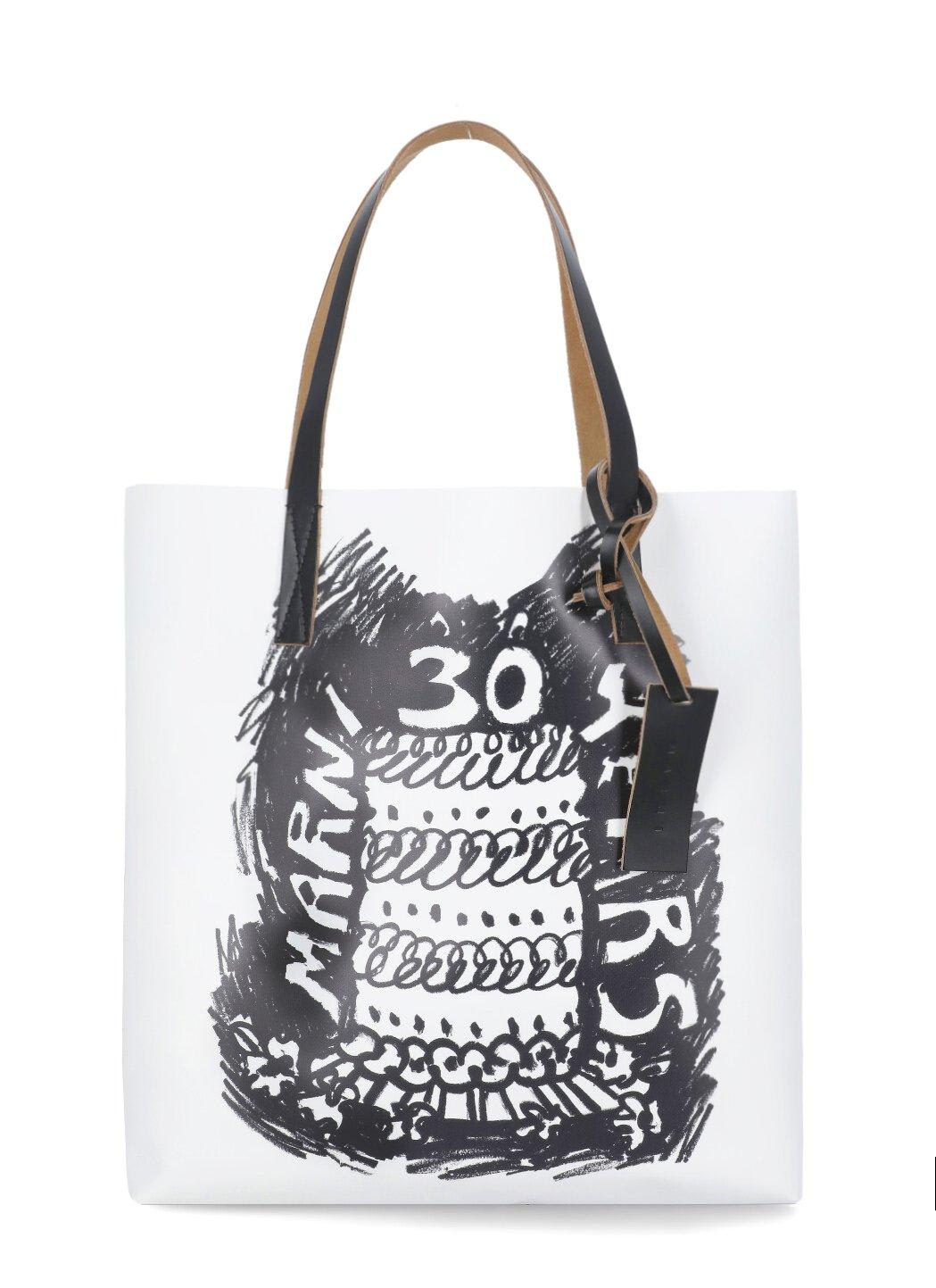 Shop Marni 30th Anniversary Print Two-toned Tribeca Tote Bag