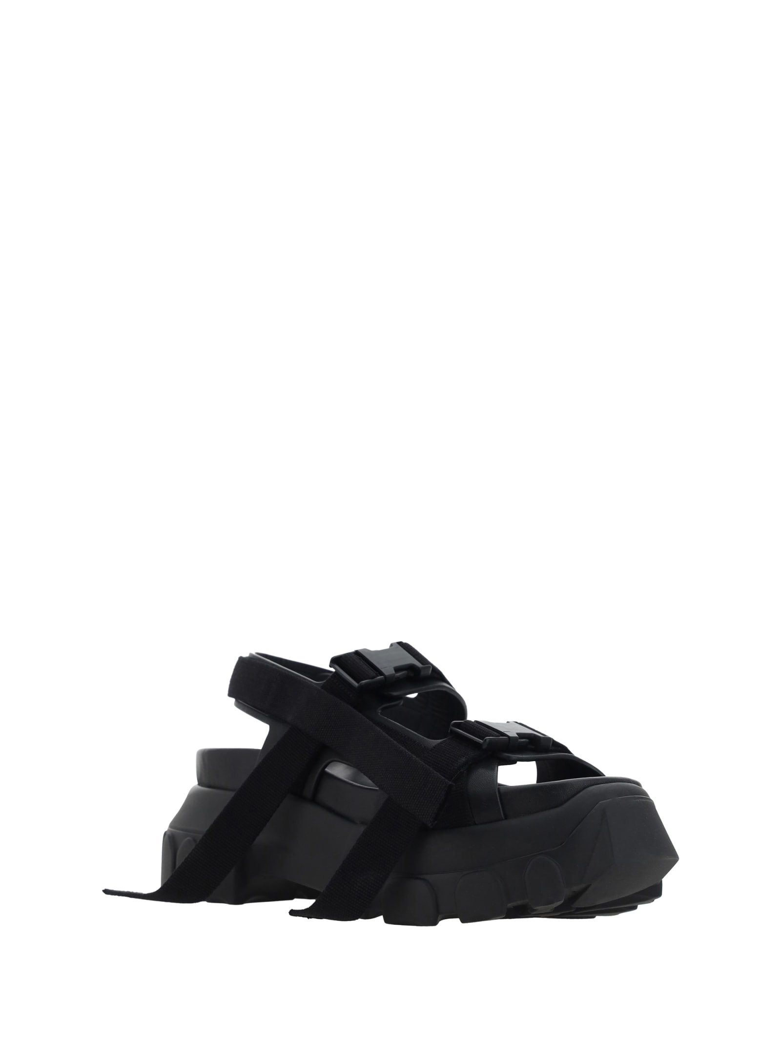 Shop Rick Owens Tractor Sandals In Black/black