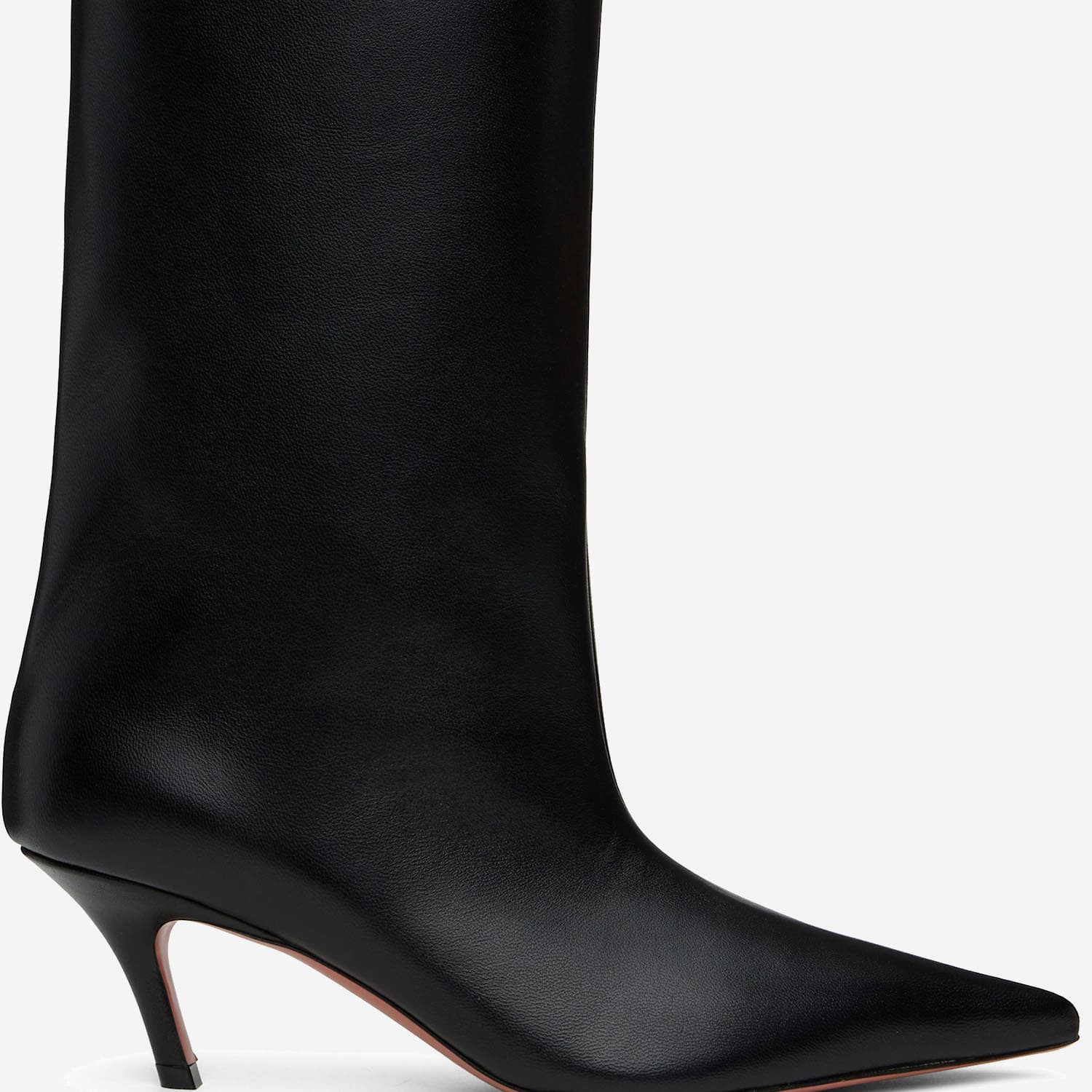 Amina Muaddi Fiona Nappa Leather Boots In Black