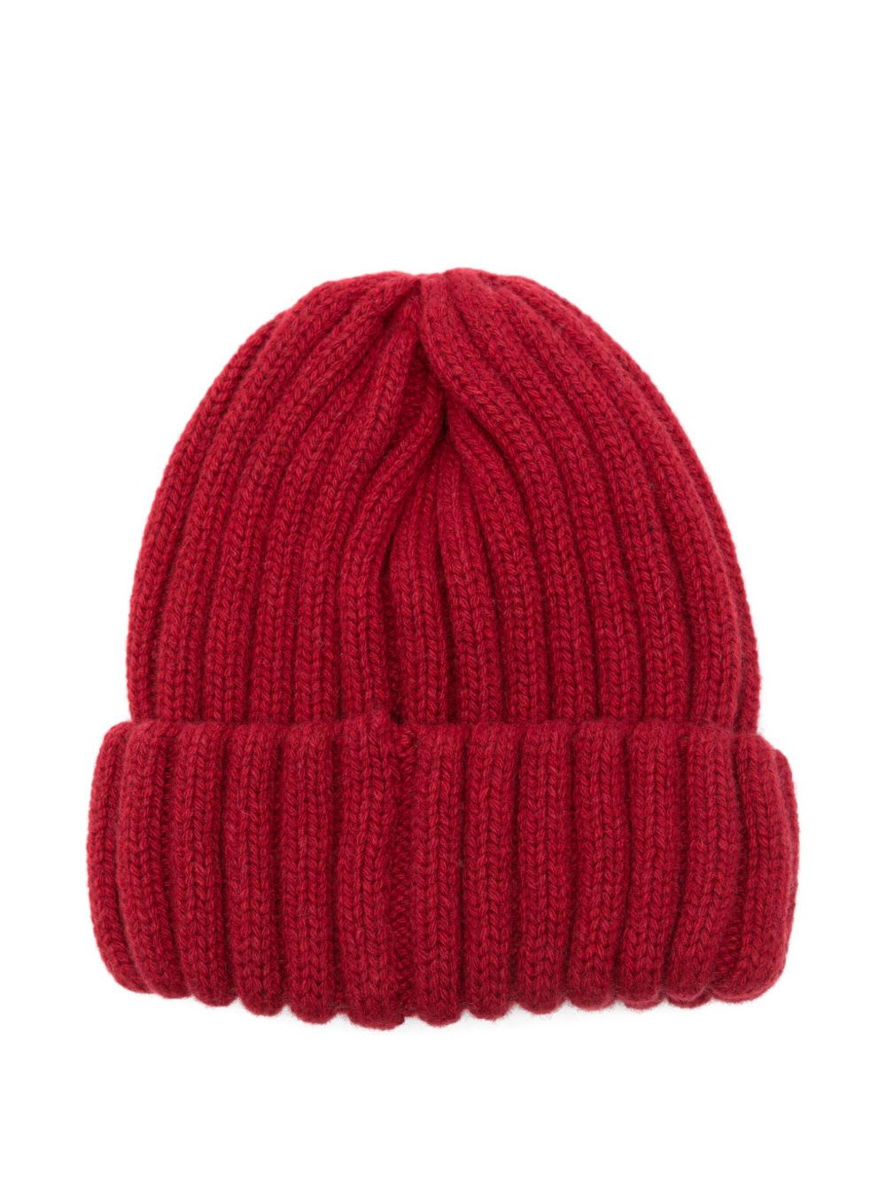 Borsalino Cashmere Beanie Featuring Folded Cuff In Red