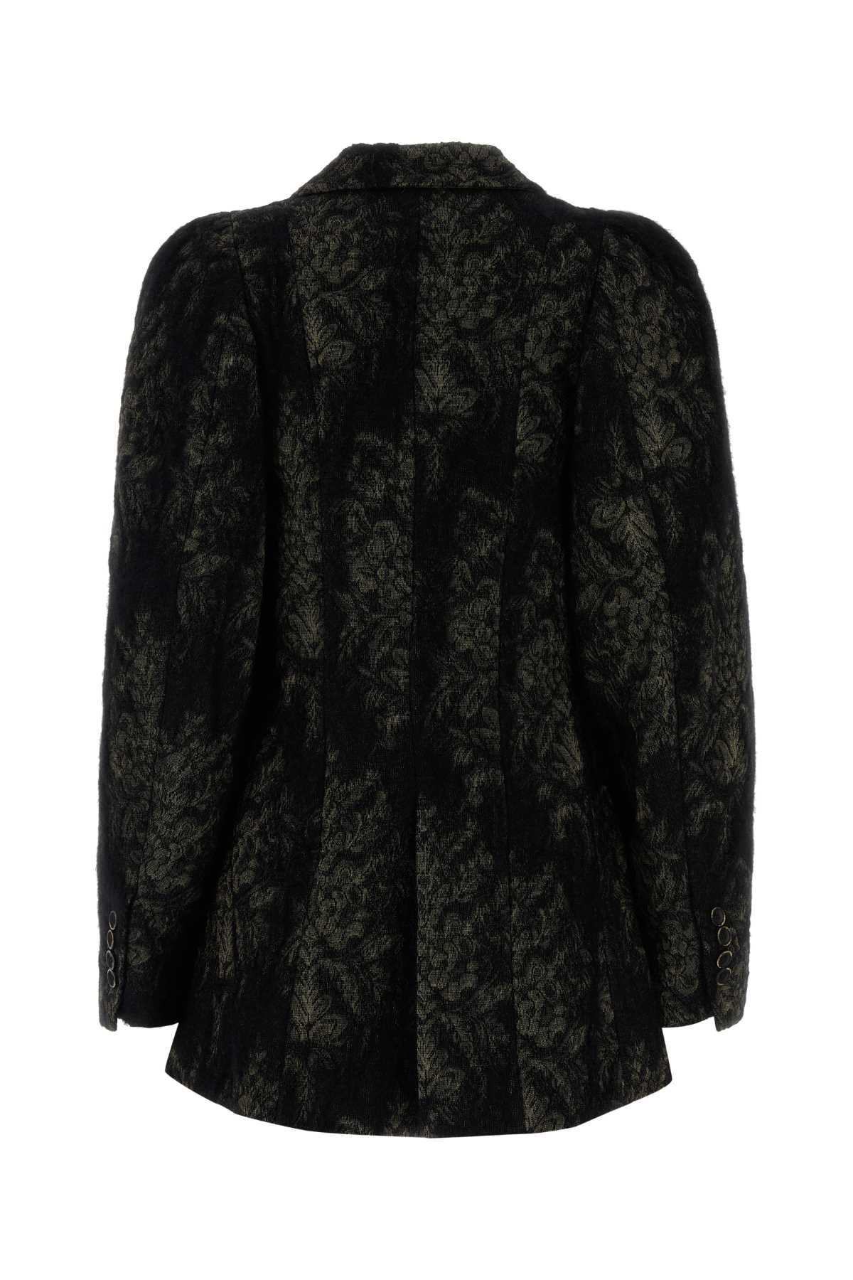 Uma Wang Embroidered Angora Blend Kruno Blazer In Brown