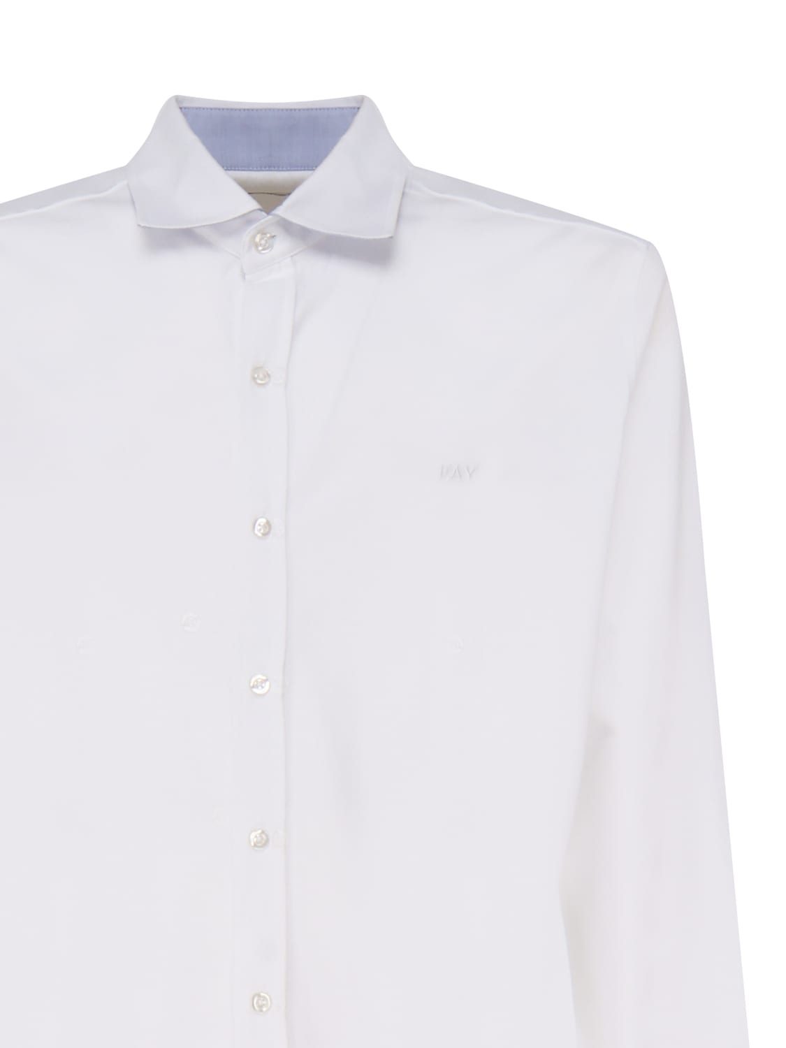 Fay Cotton Shirt With Ton Sur Ton Logo In White
