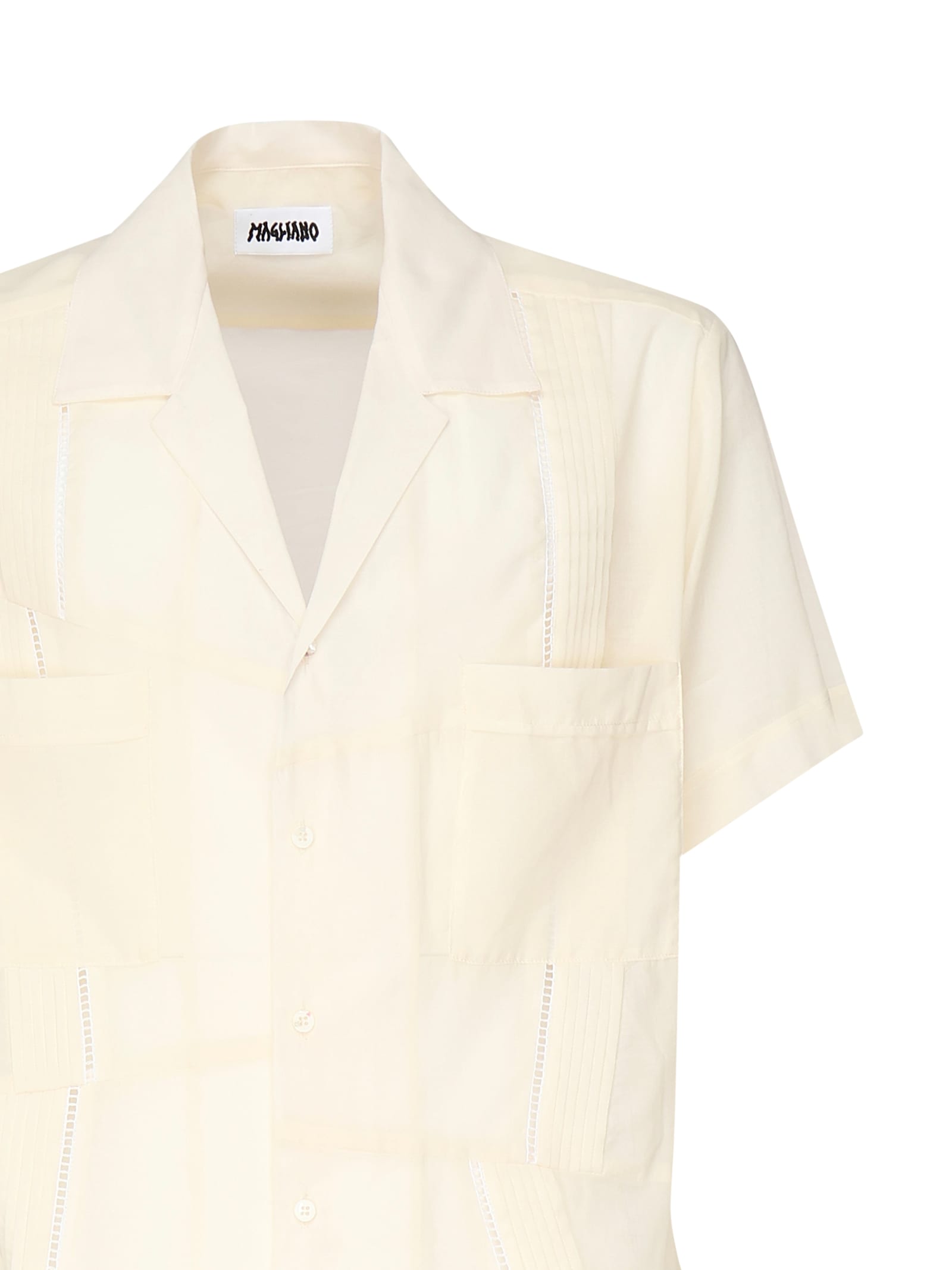 Magliano Patch-pocket Camp-collar Shirt In White