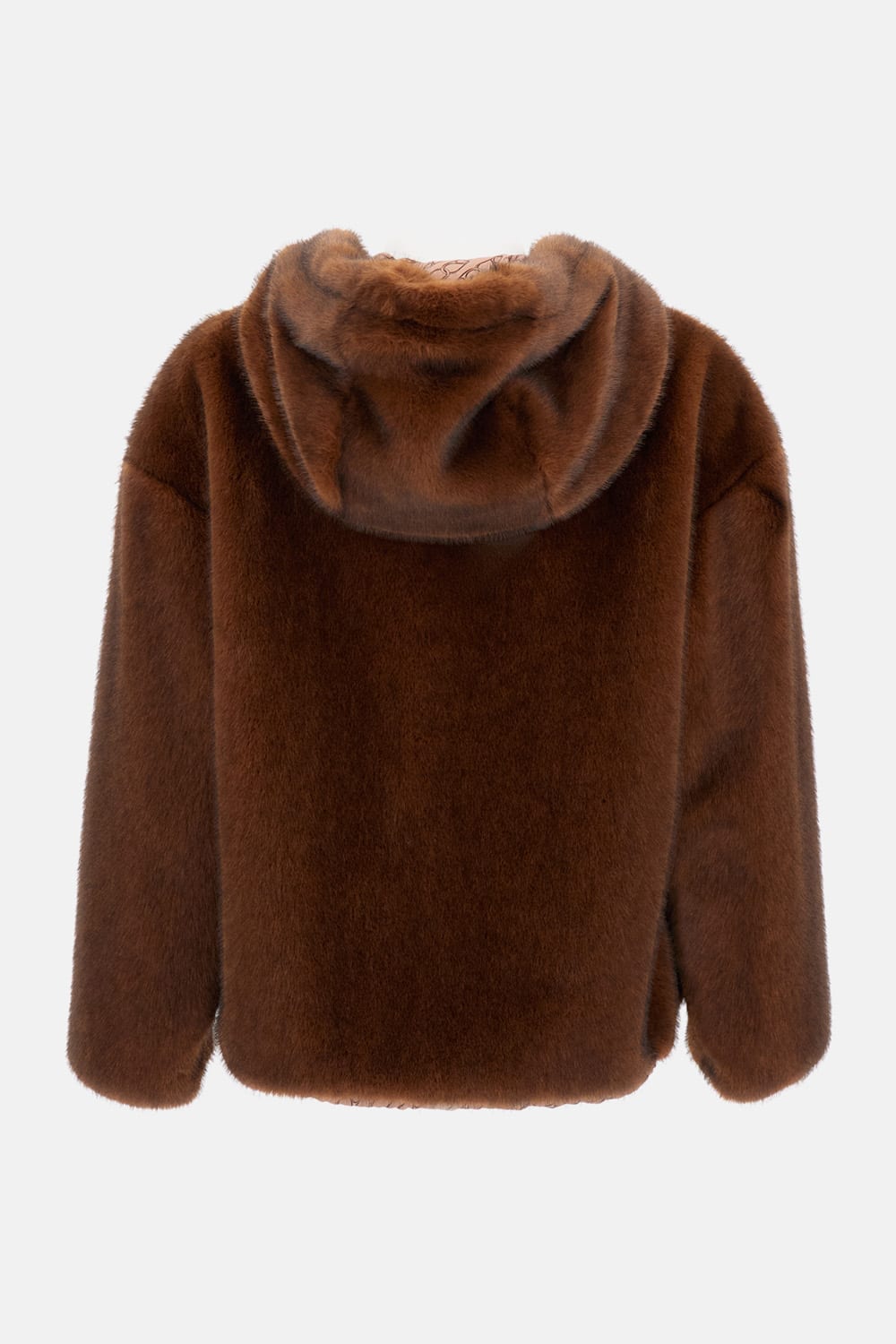 Herno Bomber Jacket In Melange Alternative Mink Fur In Brown