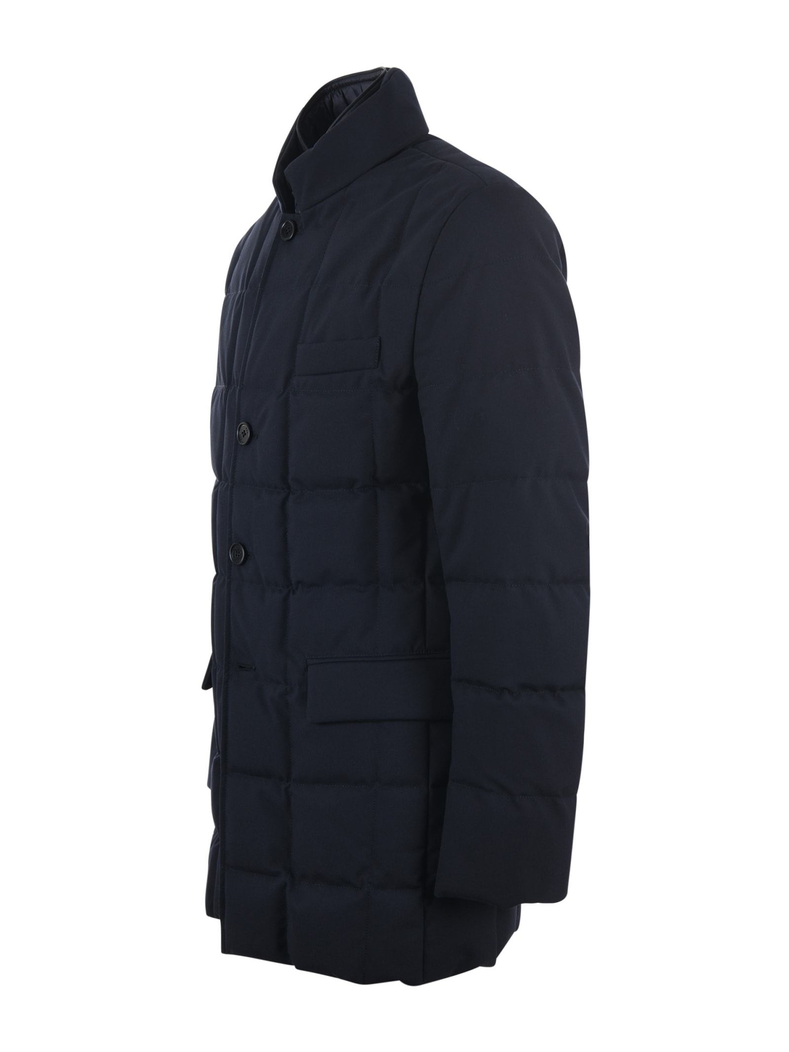 Fay Double Front Down Jacket In Blue