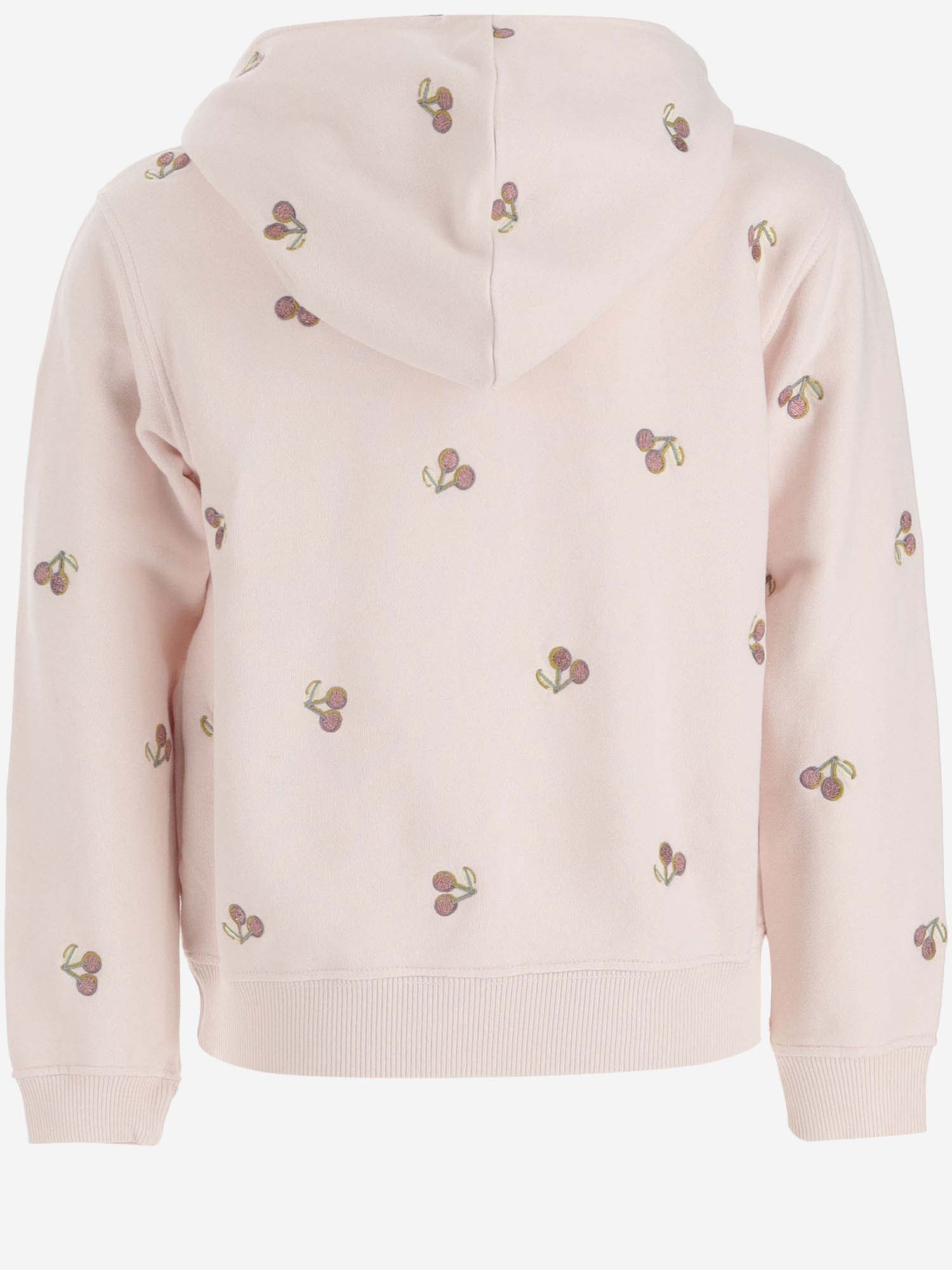 Shop Bonpoint Cotton Sweatshirt With Cherries In Pink