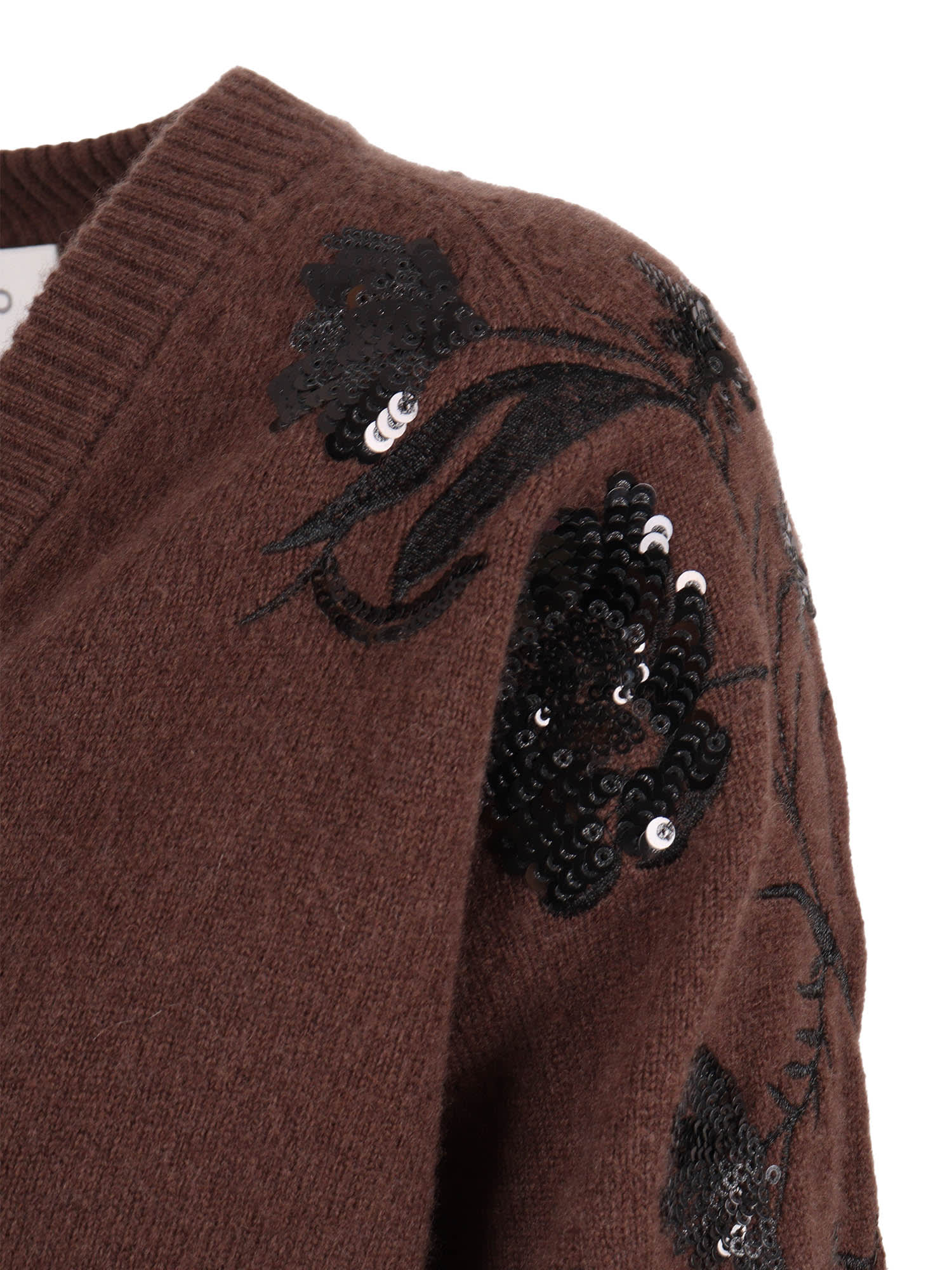 Ermanno Ermanno Scervino Embroidered Cardigan In Brown
