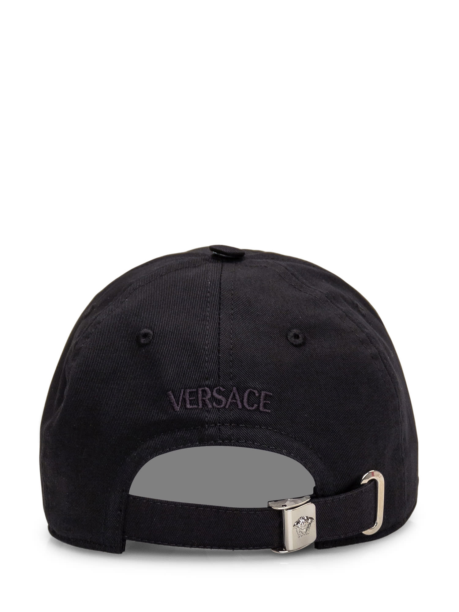 Shop Versace Cap With Logo In Nero-oro