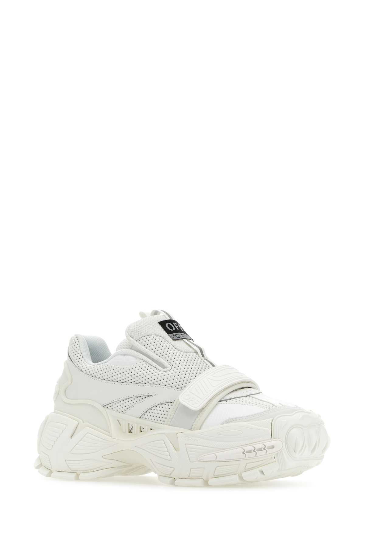 Shop Off-white White Leather And Mesh Glove Slip Ons In Whitewhit