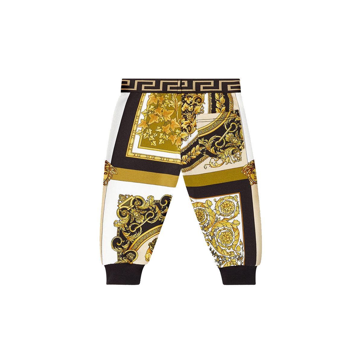 Young Versace Kids' Baroque Print Joggers In Nero