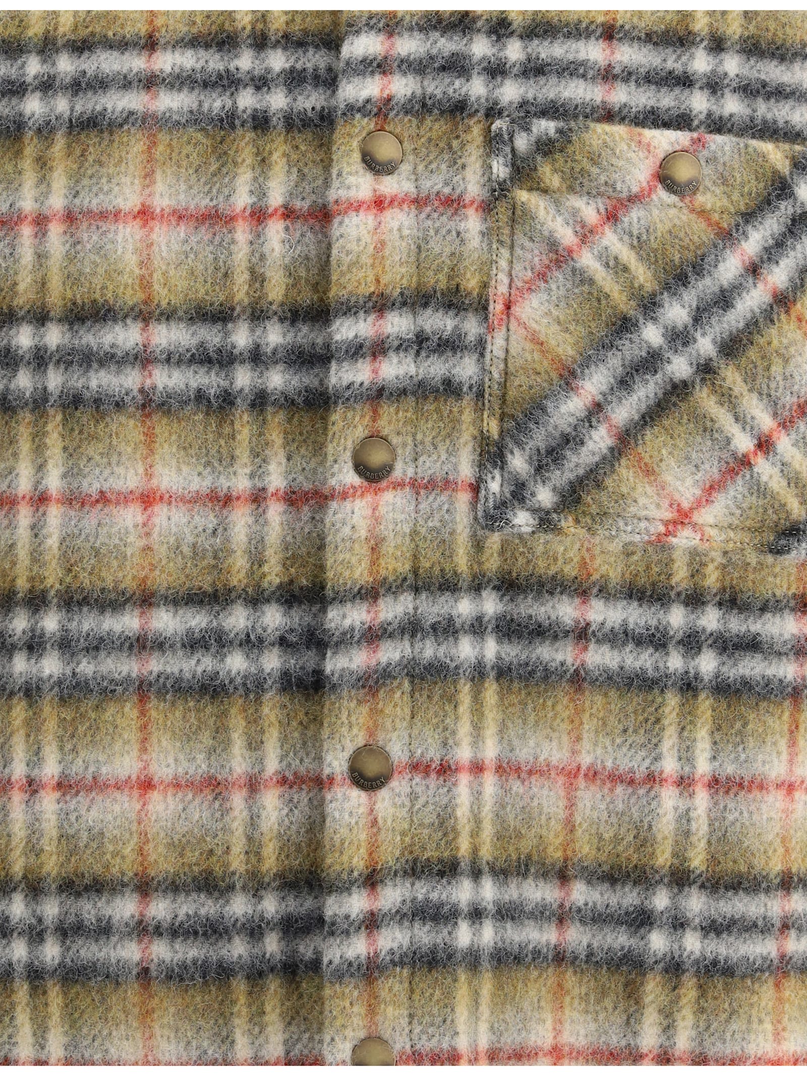 Burberry Men Check Wool Jacket In Multi