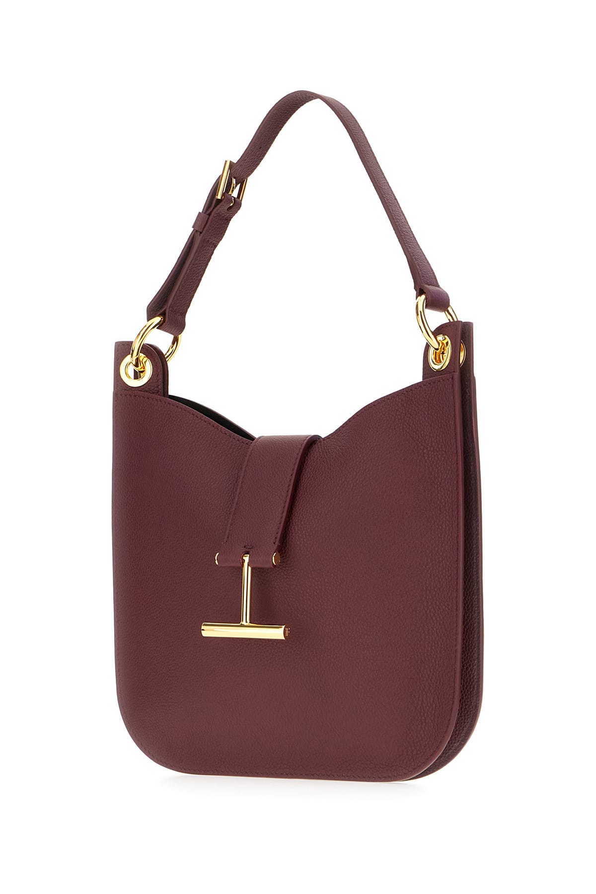 Tom Ford Plum Leather Small Tara Shoulder Bag In Red