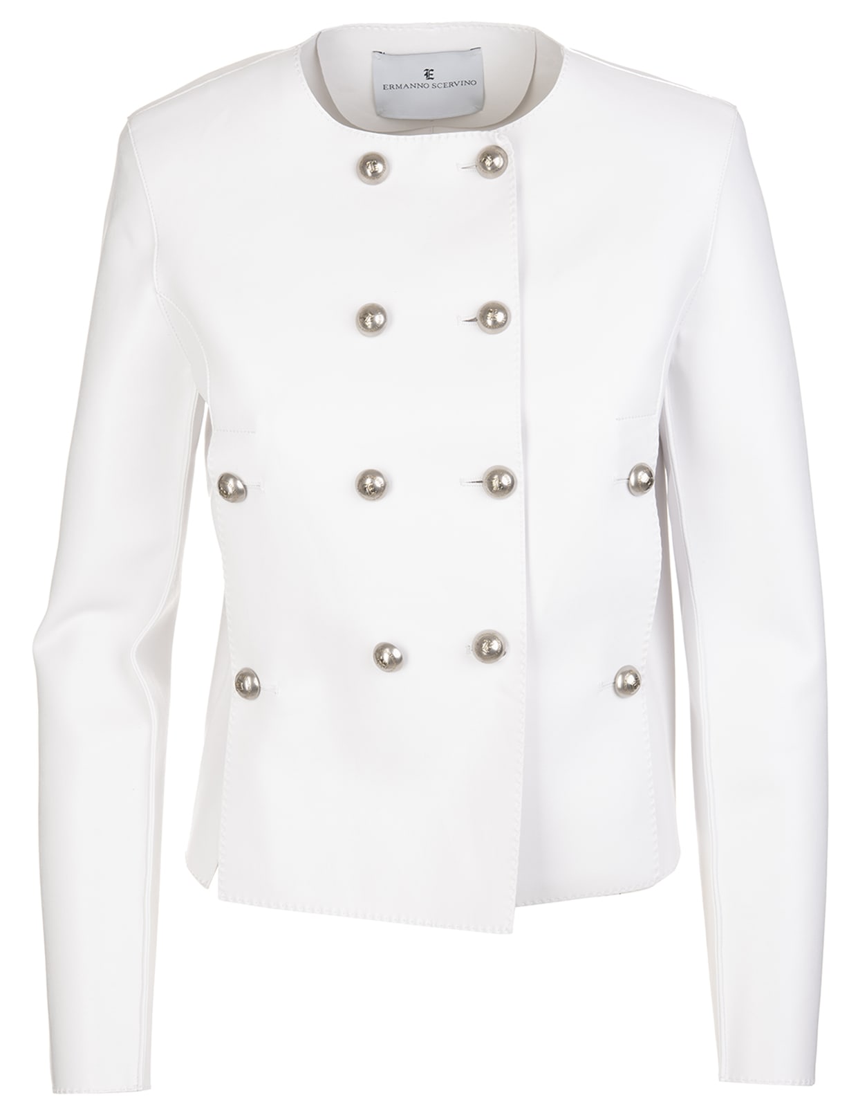 Ermanno Scervino Short Double-breasted White Jacket