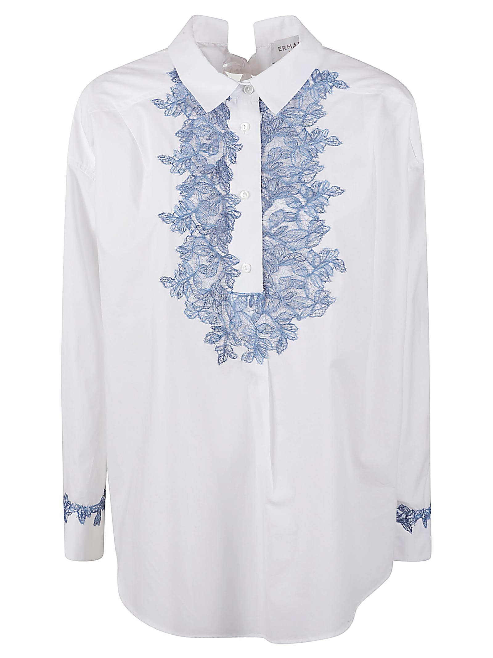 Floral Lace Embellished Long Shirt