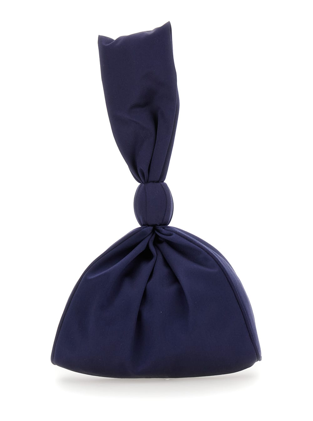 Blue Clutch Bag With Knot And Zip Closure In Tech Fabric Woman