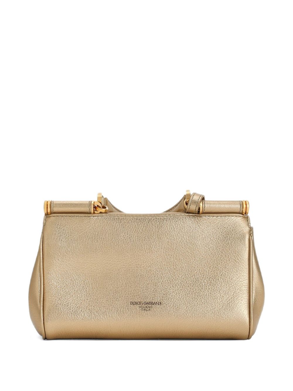 Dolce & Gabbana My Sicily Leather Handbag In Gold