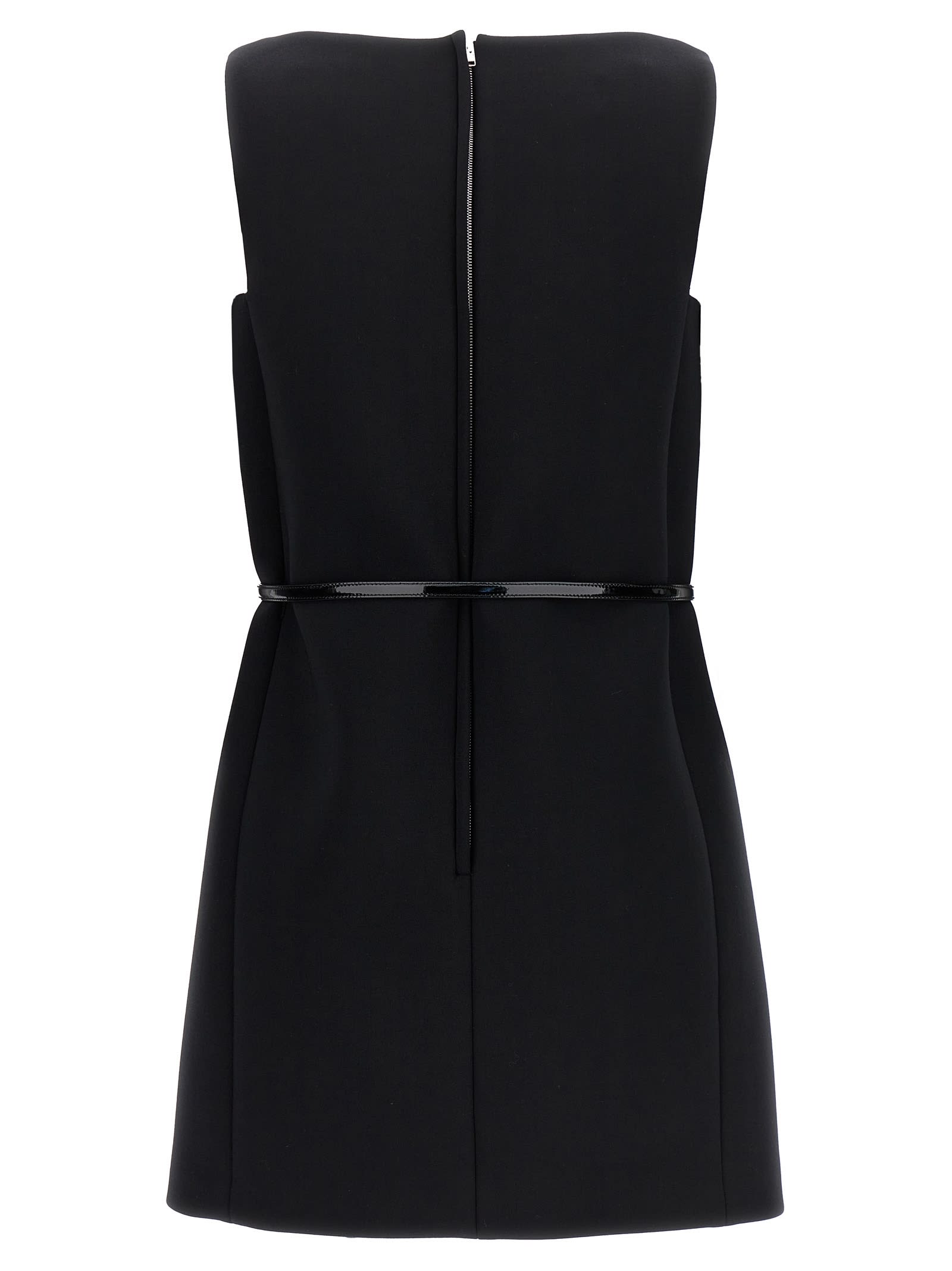 Shop Gucci Horsebit Belt Dress In Black