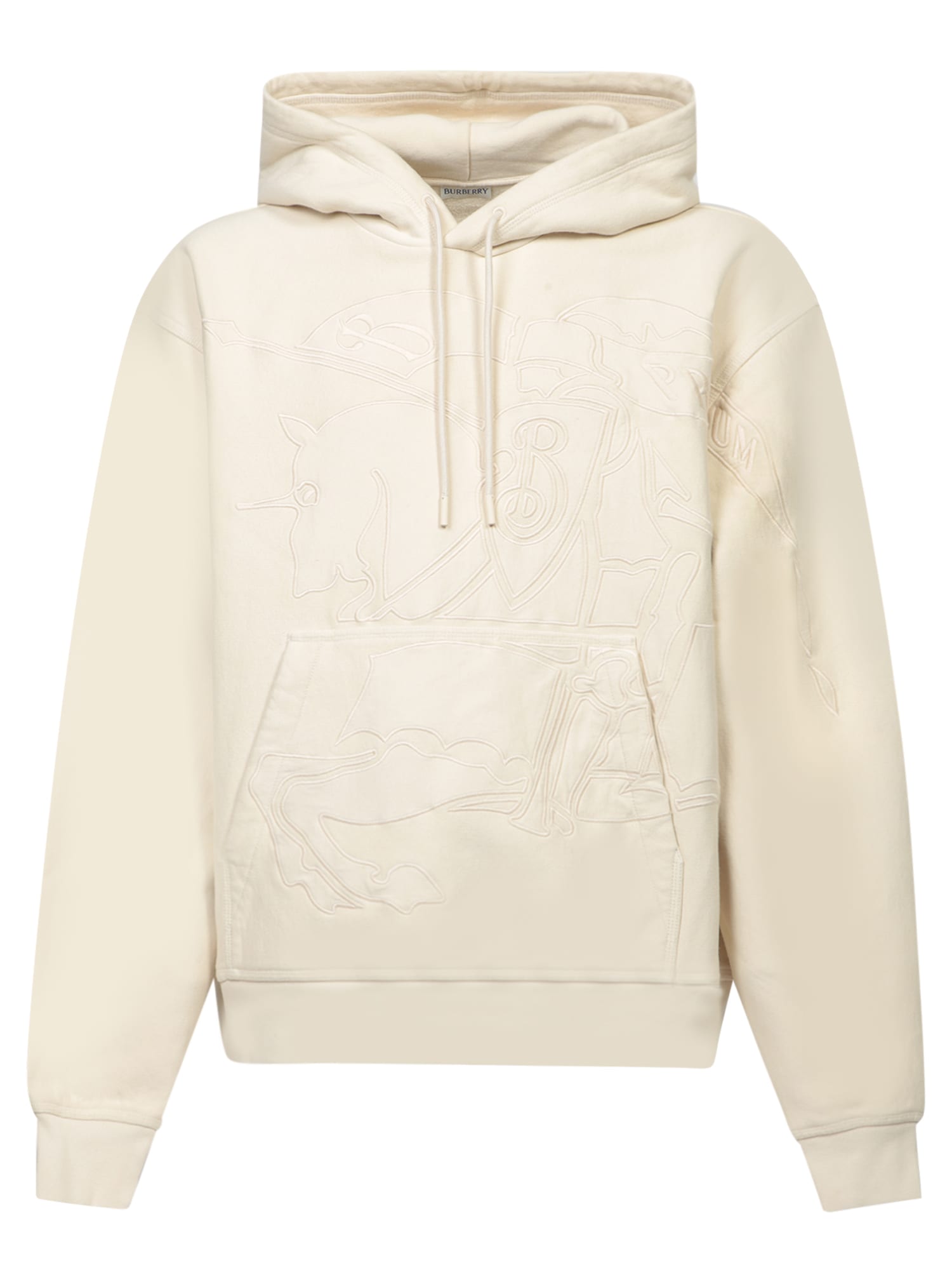 Shop Burberry Macro Knight White Hoodie Sweatshirt