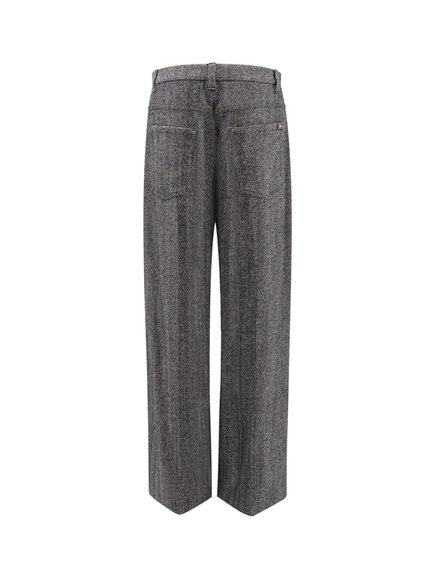 Brunello Cucinelli Wool-blend High-waisted Trousers In Black