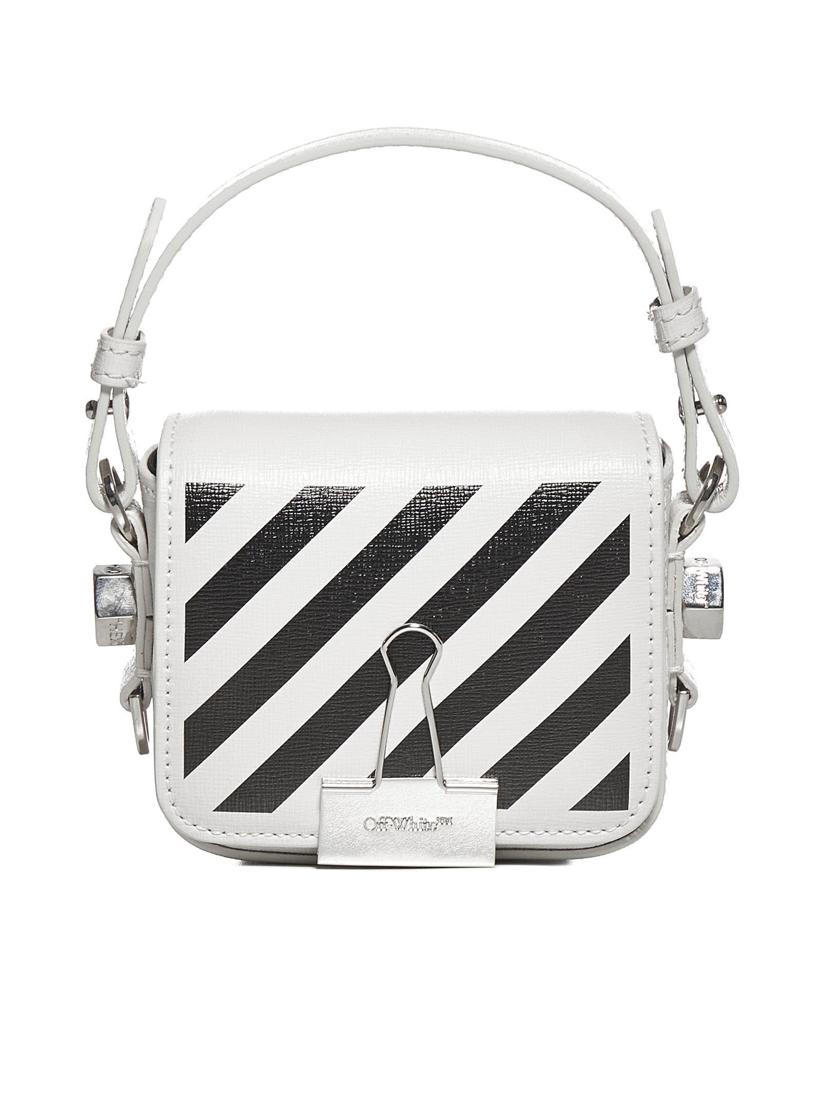 Off-White Diag Baby Flap Leather Bag