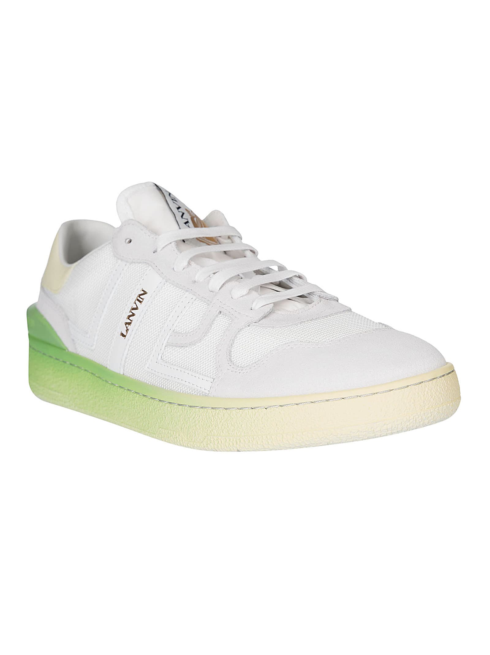 Shop Lanvin Clay Low Top Sneakers In White/yellow