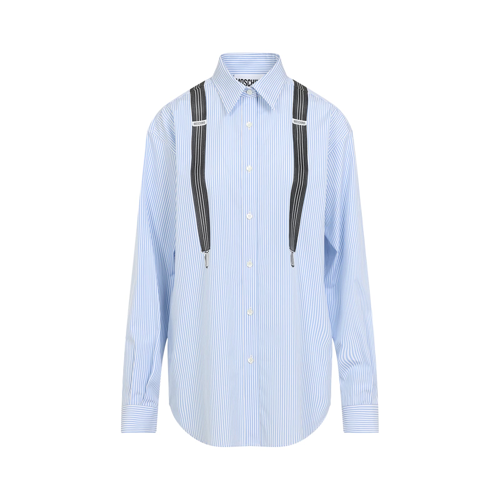 Shop Moschino Cotton Shirt In Fantasia Azzurro